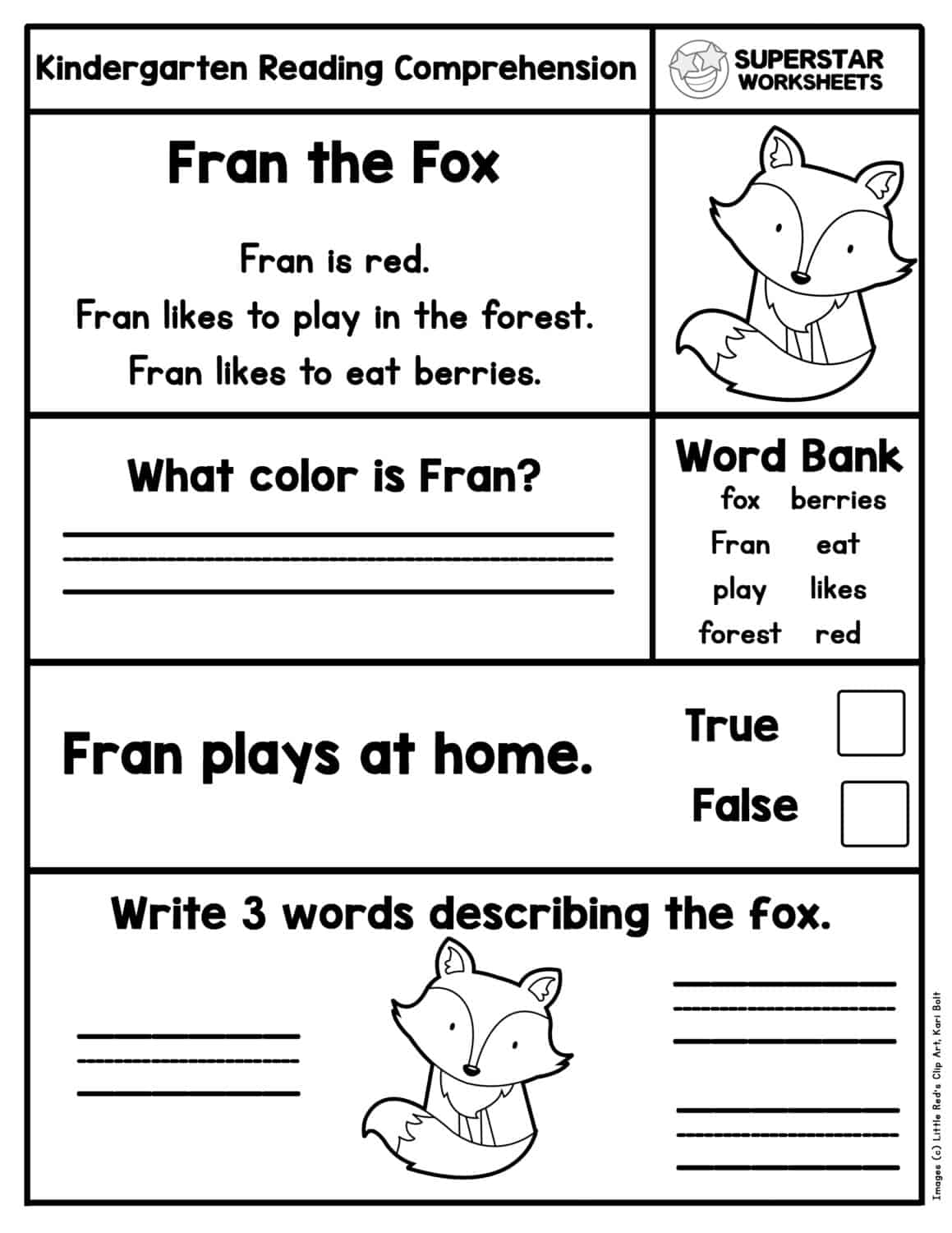 kindergarten reading printables