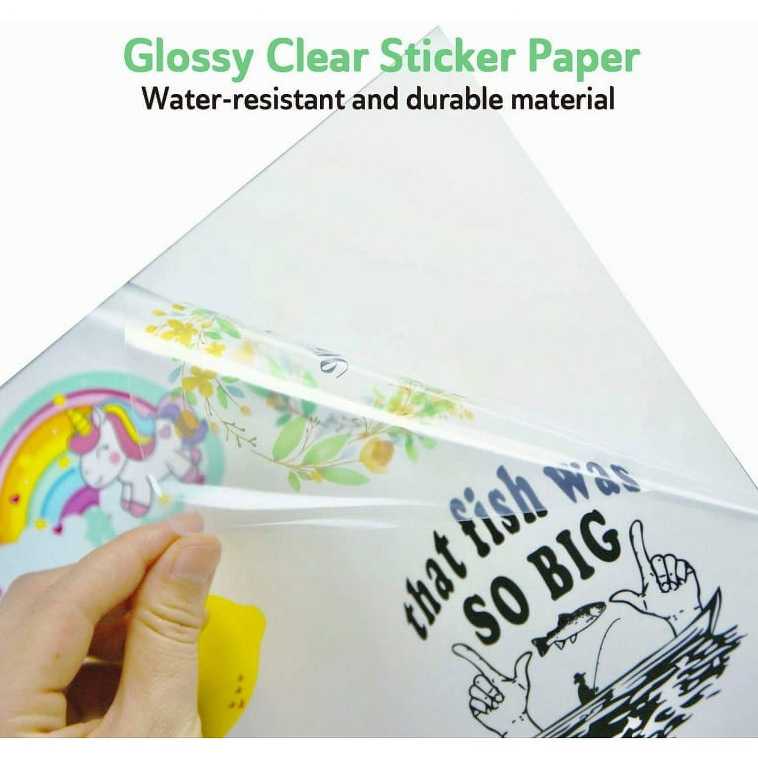 Koala Glossy Clear Sticker Paper For Inkjet Printer 75 Sheets Waterproof 8 5x11 Inch Walmart