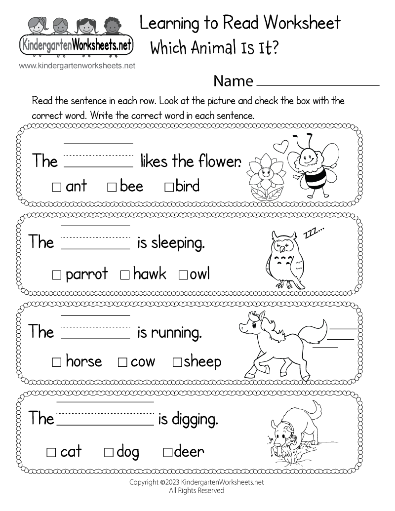 free printable worksheets for kindergarten pdf