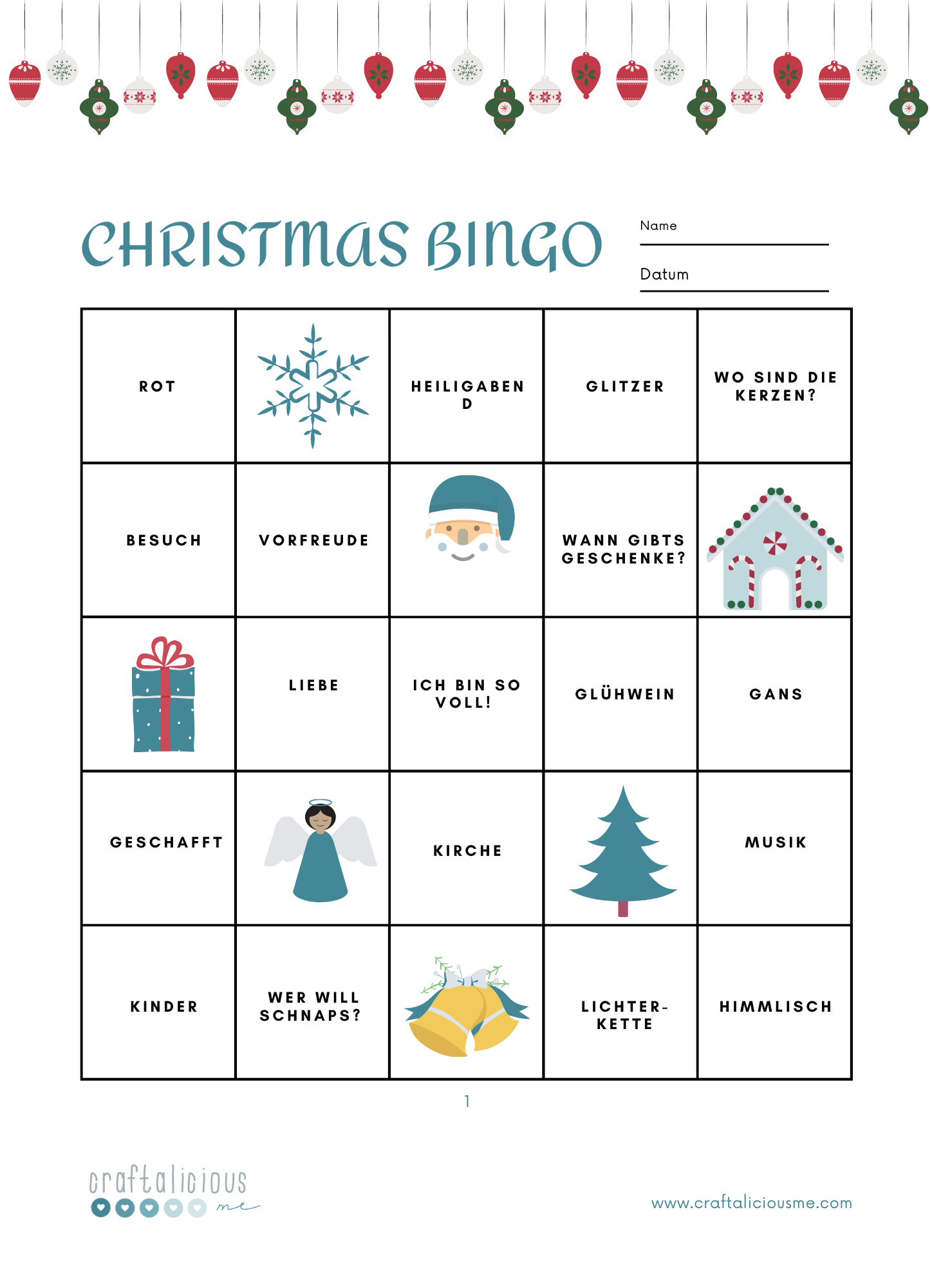 Lets Play Christmas Bingo Templates Craftaliciousme