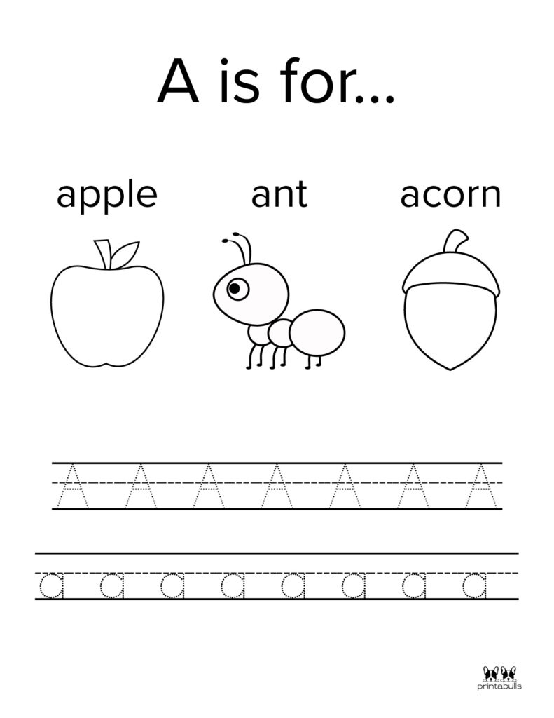 printable letter a worksheets