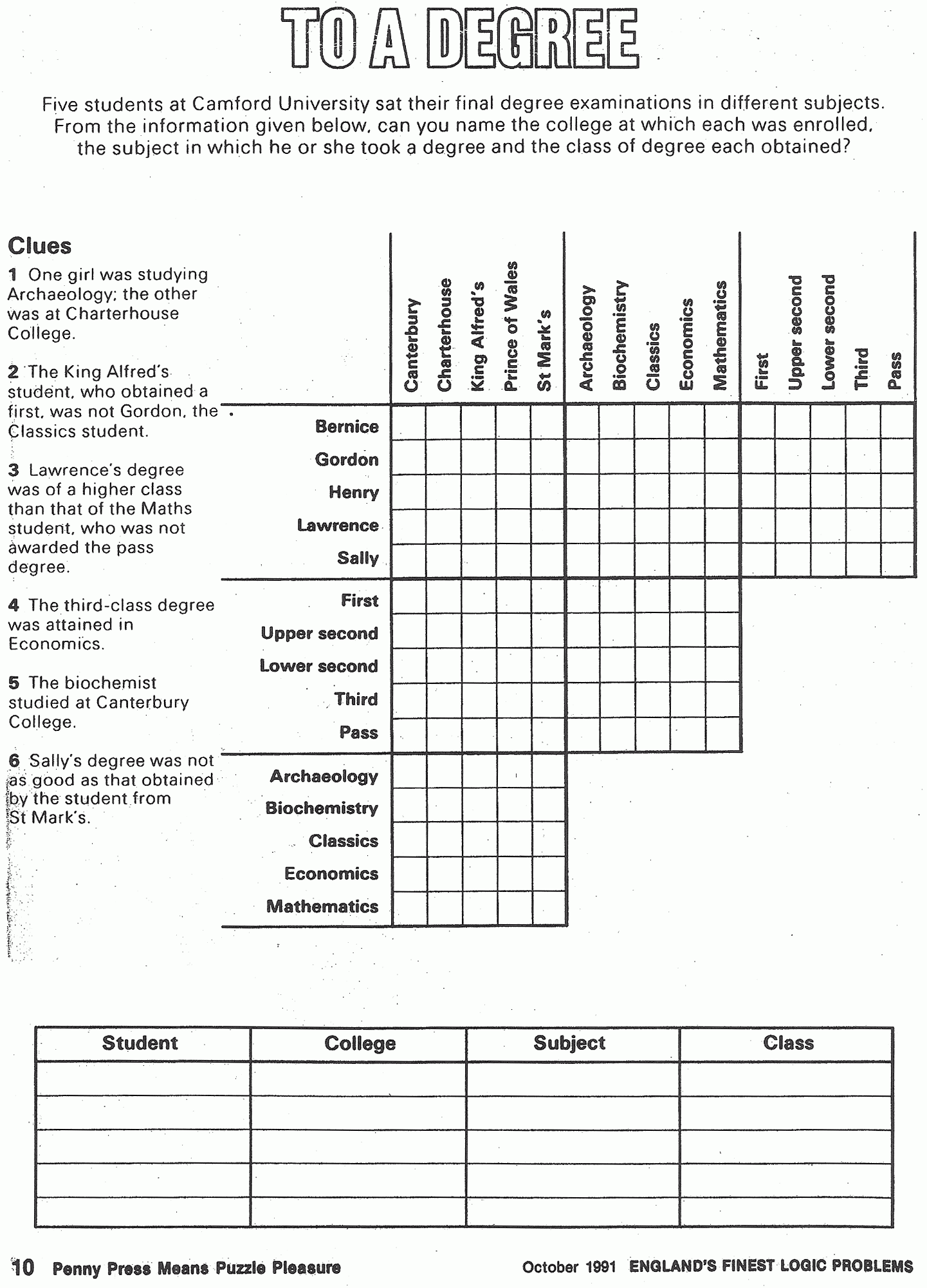 logic puzzle printable