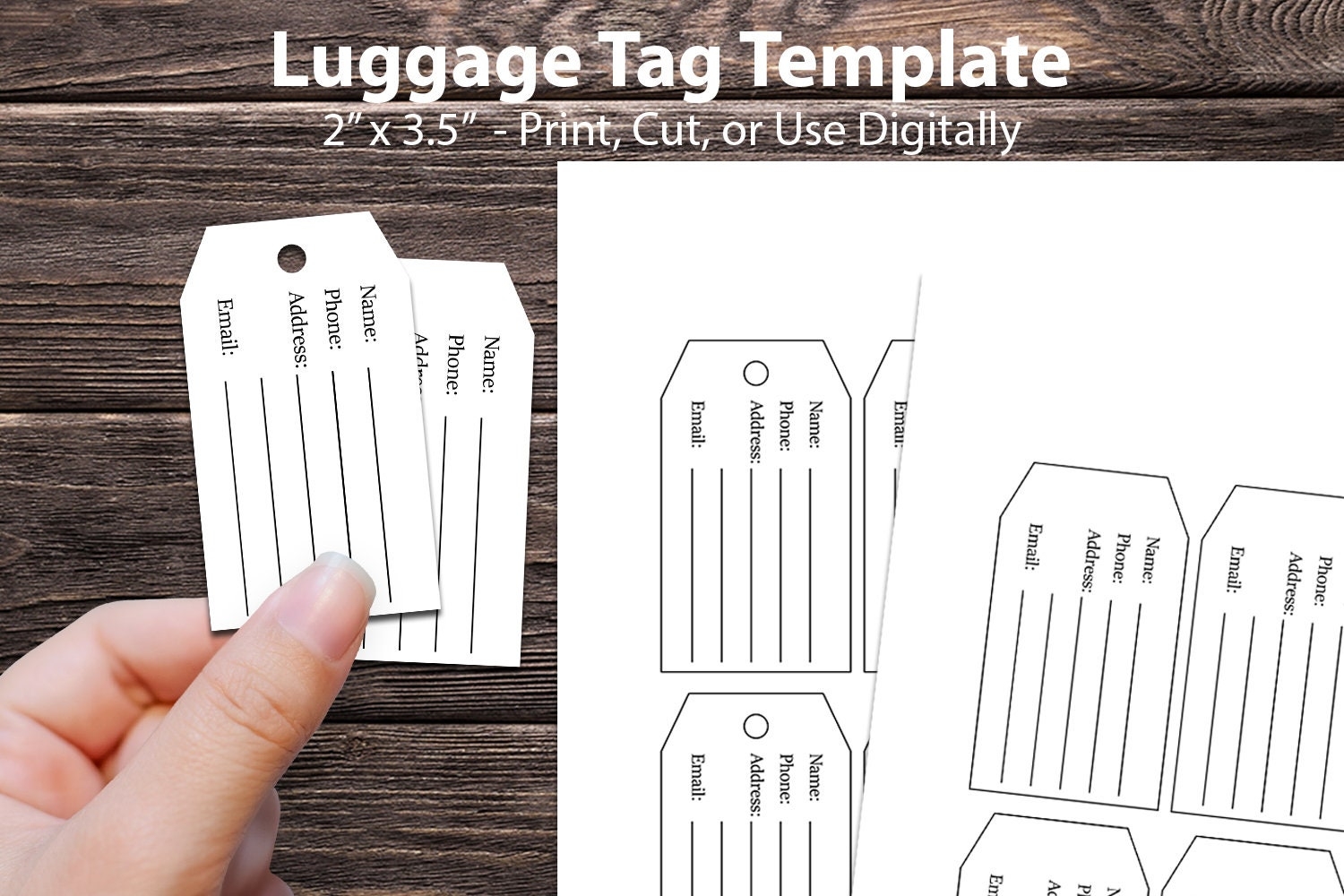 Luggage Tag Template Create Your Own Luggage Tags For Travel Printable Luggage Tags Editable Luggage Tags Blank Luggage Tag 2 Free Tag Etsy