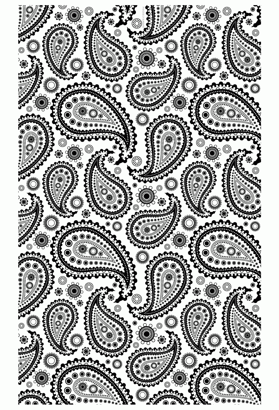 Many Elegant Paisley Design Oriental Coloring Pages