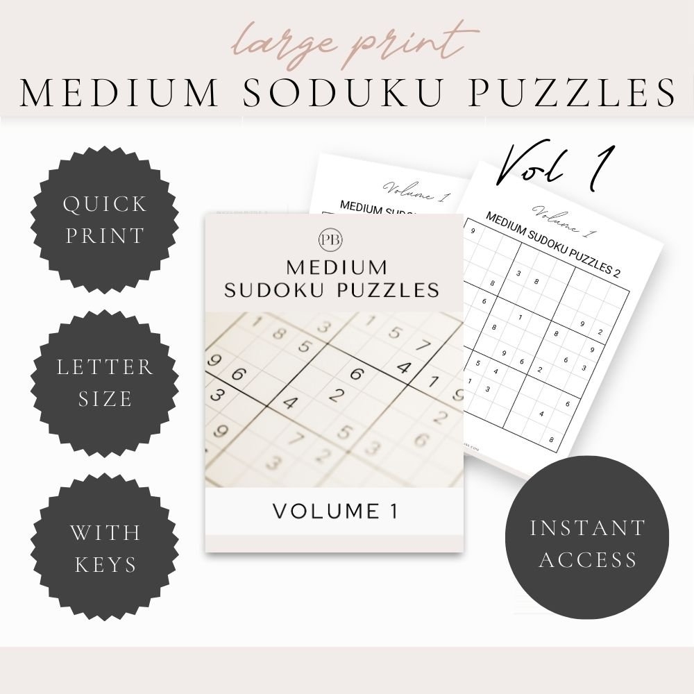 printable sudoku puzzles medium
