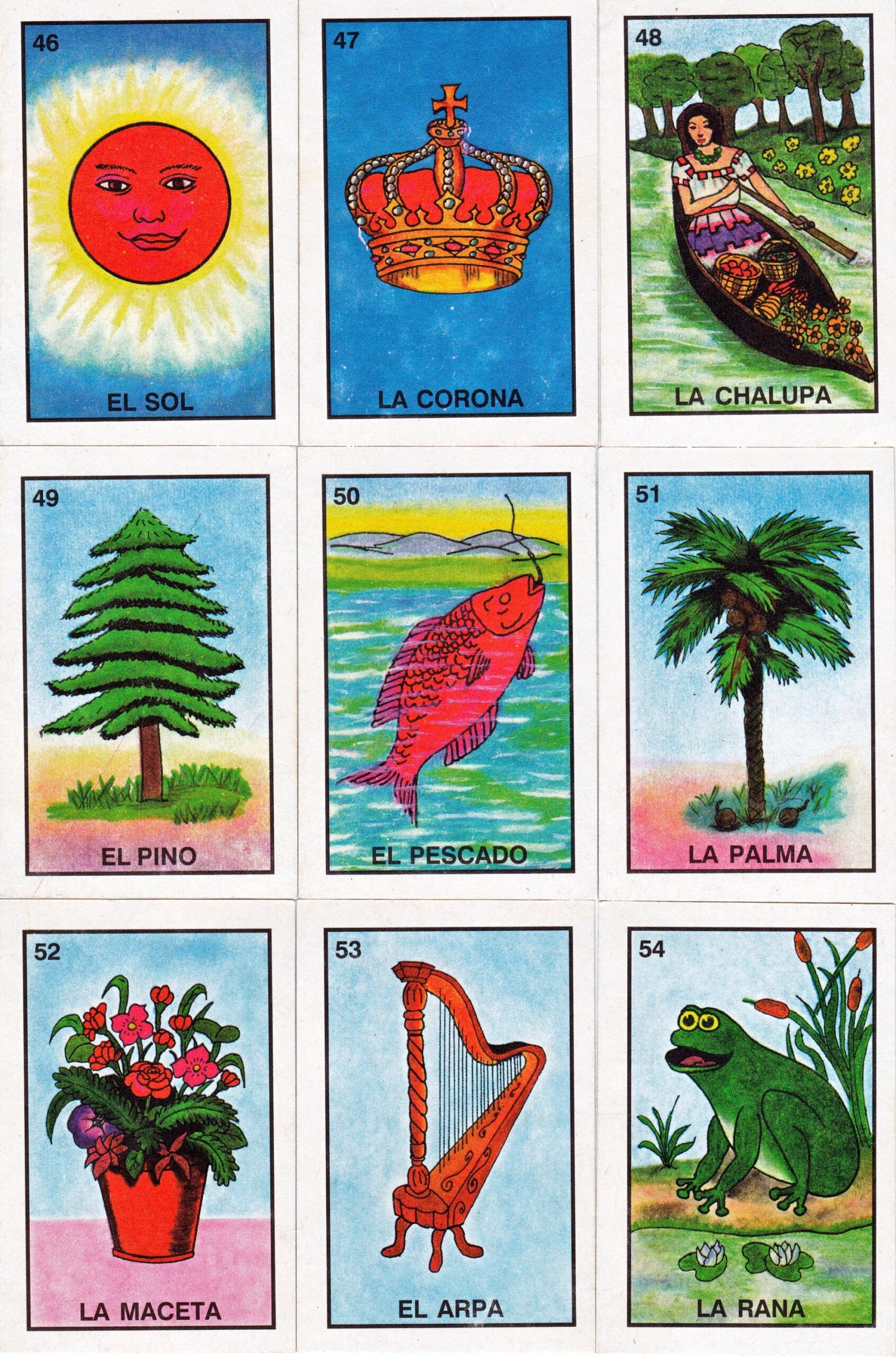 Mexican Loteria Cards Six Pages Of Different Cards Printable Digital Downloads For Card Making Arts And Crafts Scrapbooking And More Etsy Israel