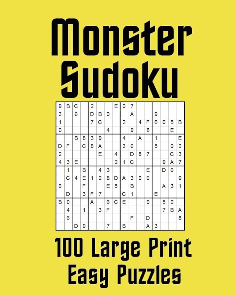 Monster Sudoku 100 Large Print Easy Puzzles Hewson Kit 9781722482749 Amazon Books