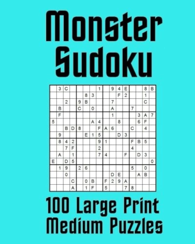 Monster Sudoku 100 Large Print Medium Puzzles Hewson Kit 9781722626433 Amazon Books