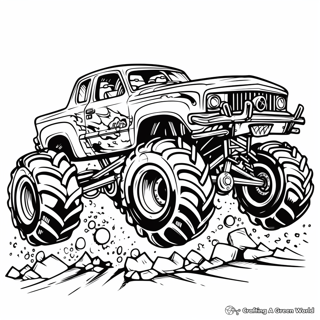 monster truck coloring pages printable