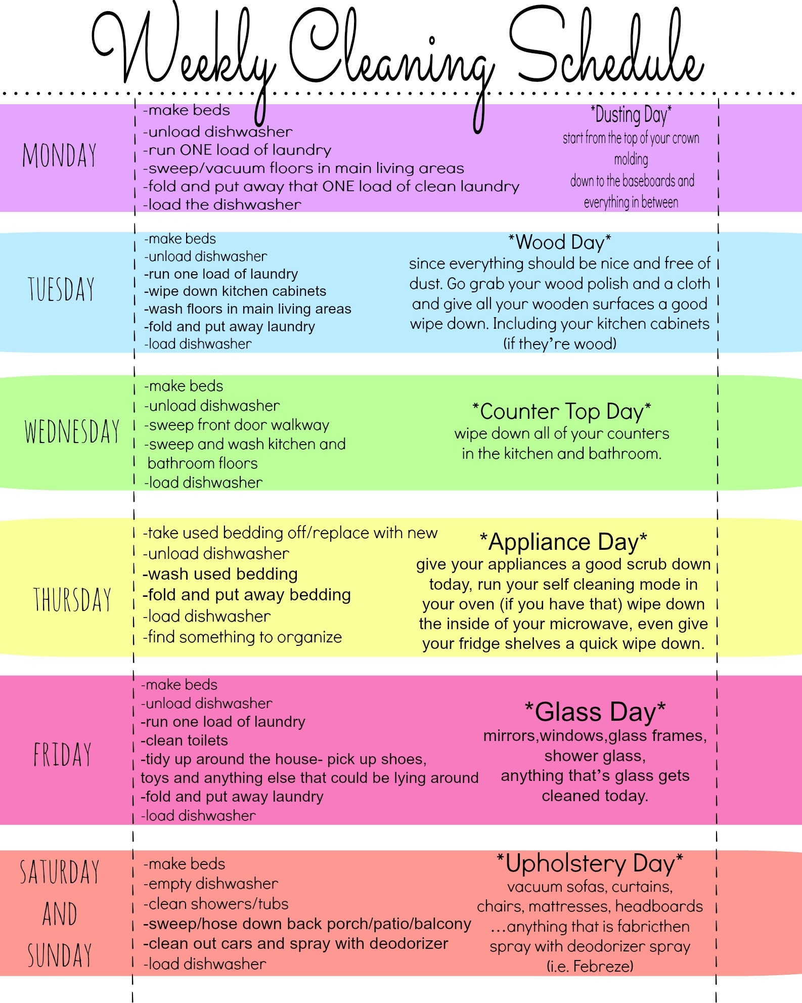 printable house cleaning checklist