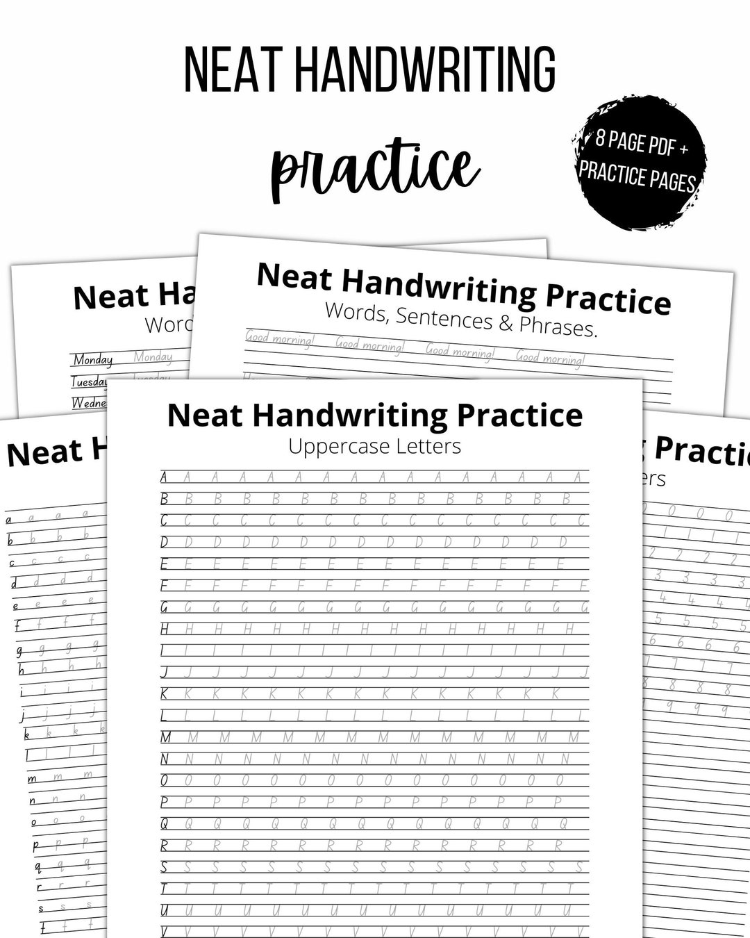 handwriting practice pages printable