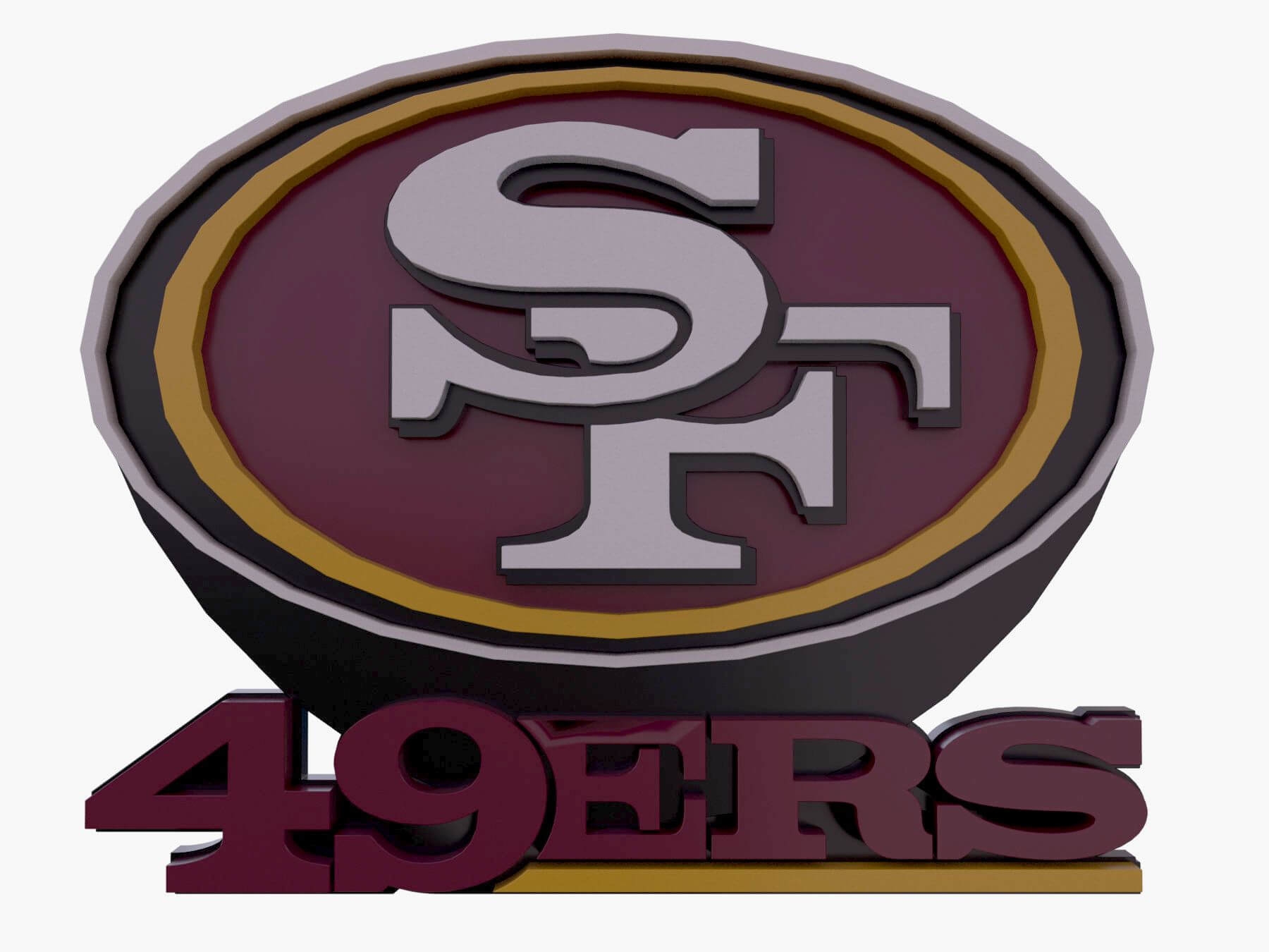 NFL San Francisco 49Ers Keychan Logo Printable 3D Model By Danyelon