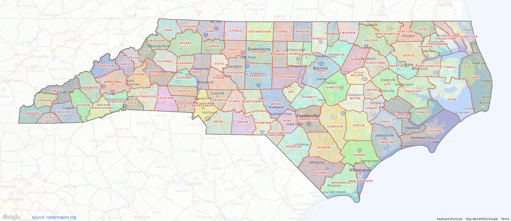nc county map printable