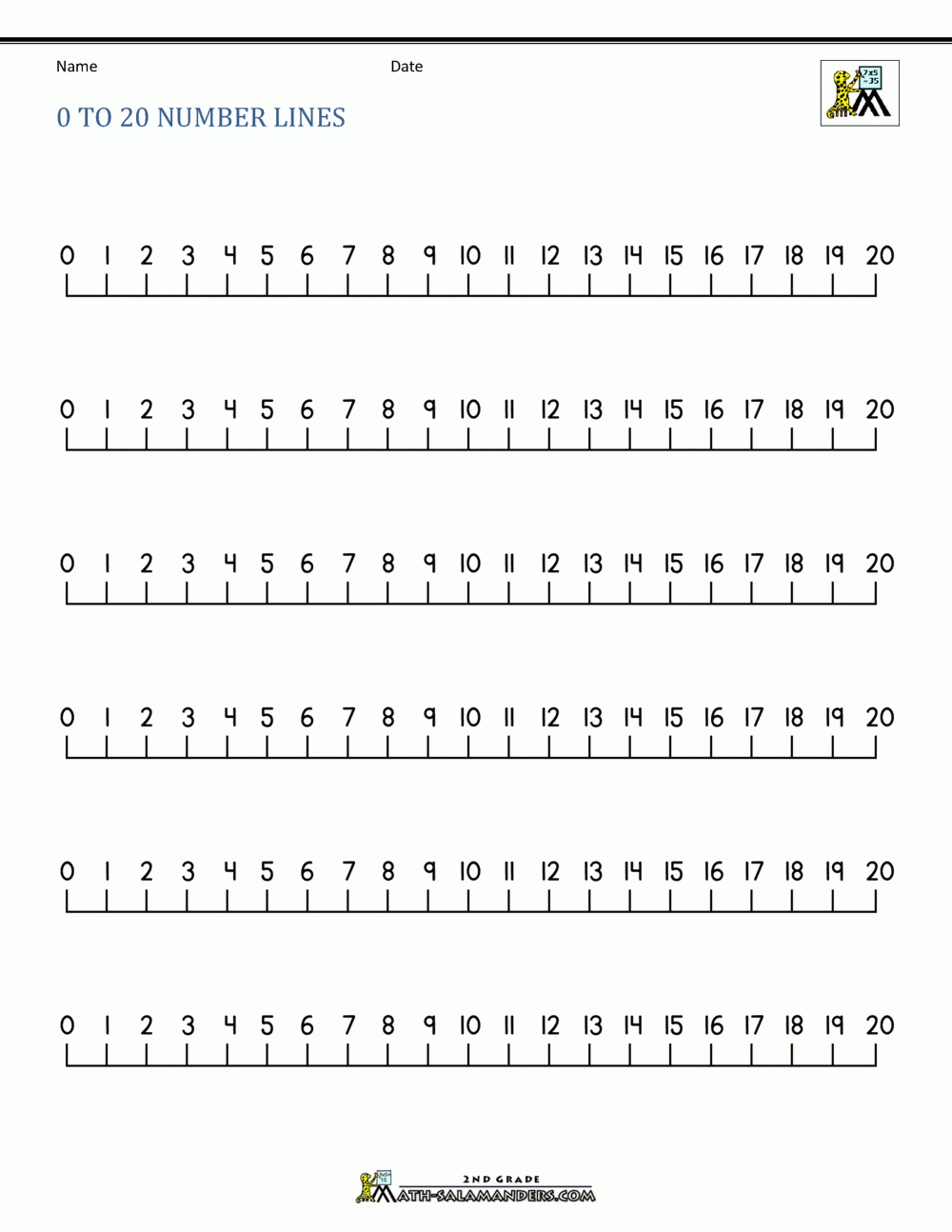 number lines printable