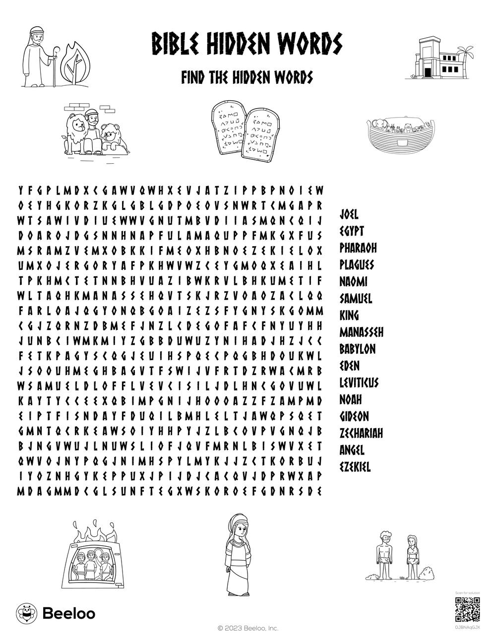 Old Testament themed Word Searches Beeloo Printable Crafts And Activities For Kids