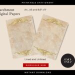 Parchment Printable Paper Printable Stationery Parchment Paper Download PDF Paper Download Etsy