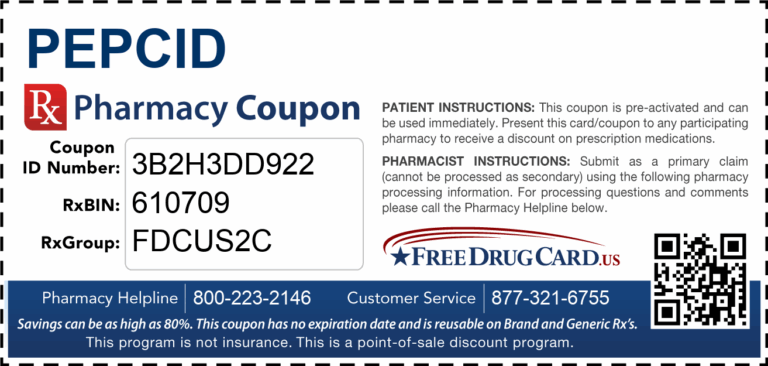 Pepcid Coupon Free Prescription Savings At Pharmacies Nationwide