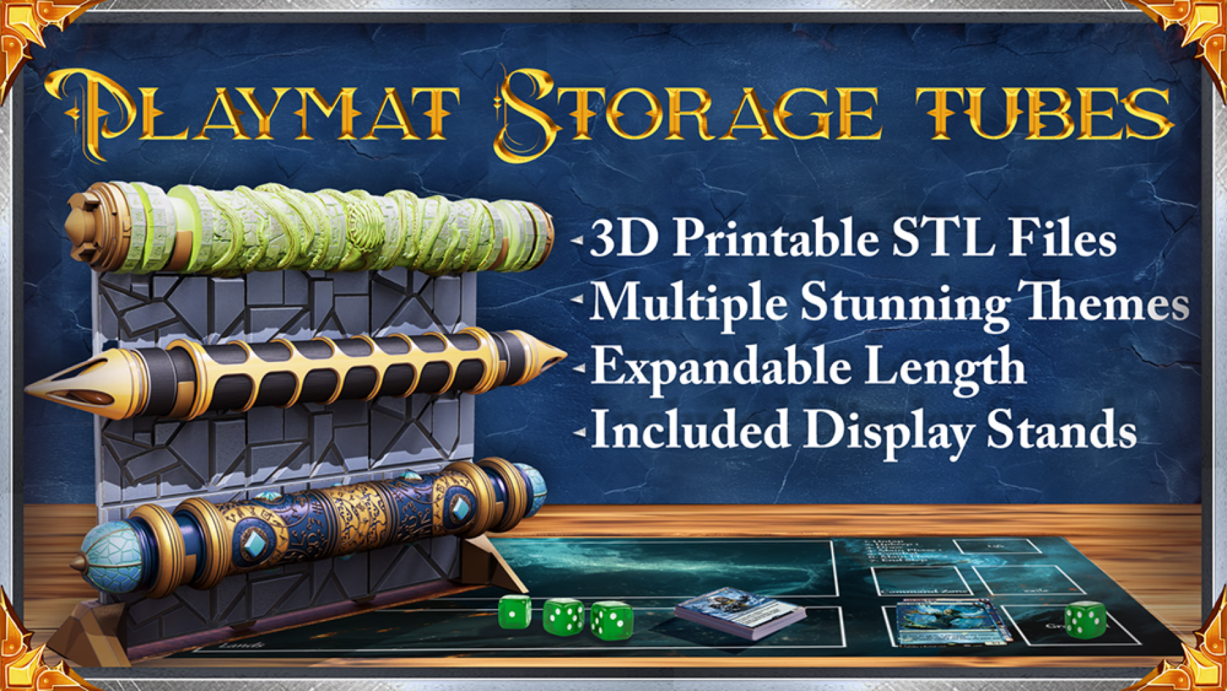 Playmat Storage Tubes Campaign MyMiniFactory