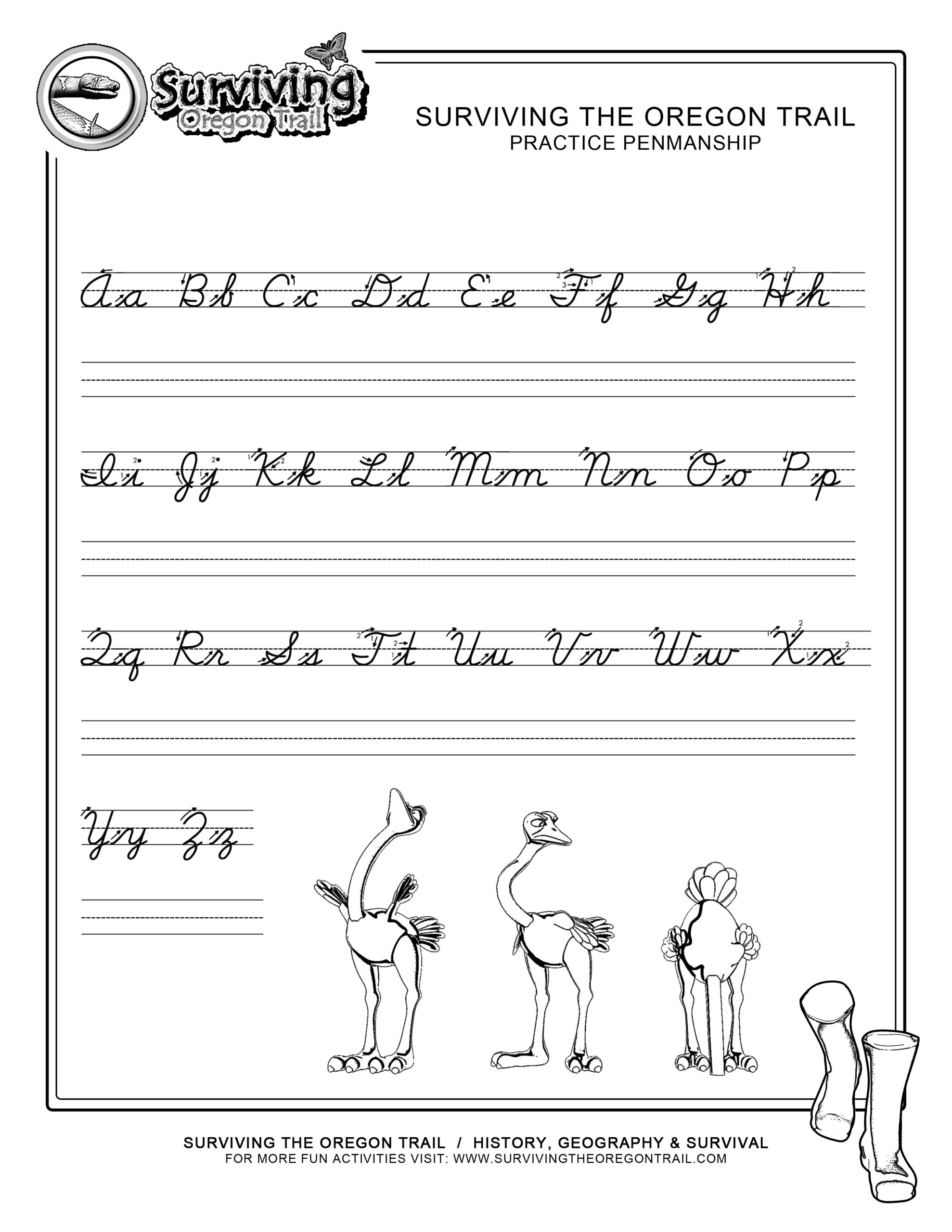 free printable cursive practice worksheets