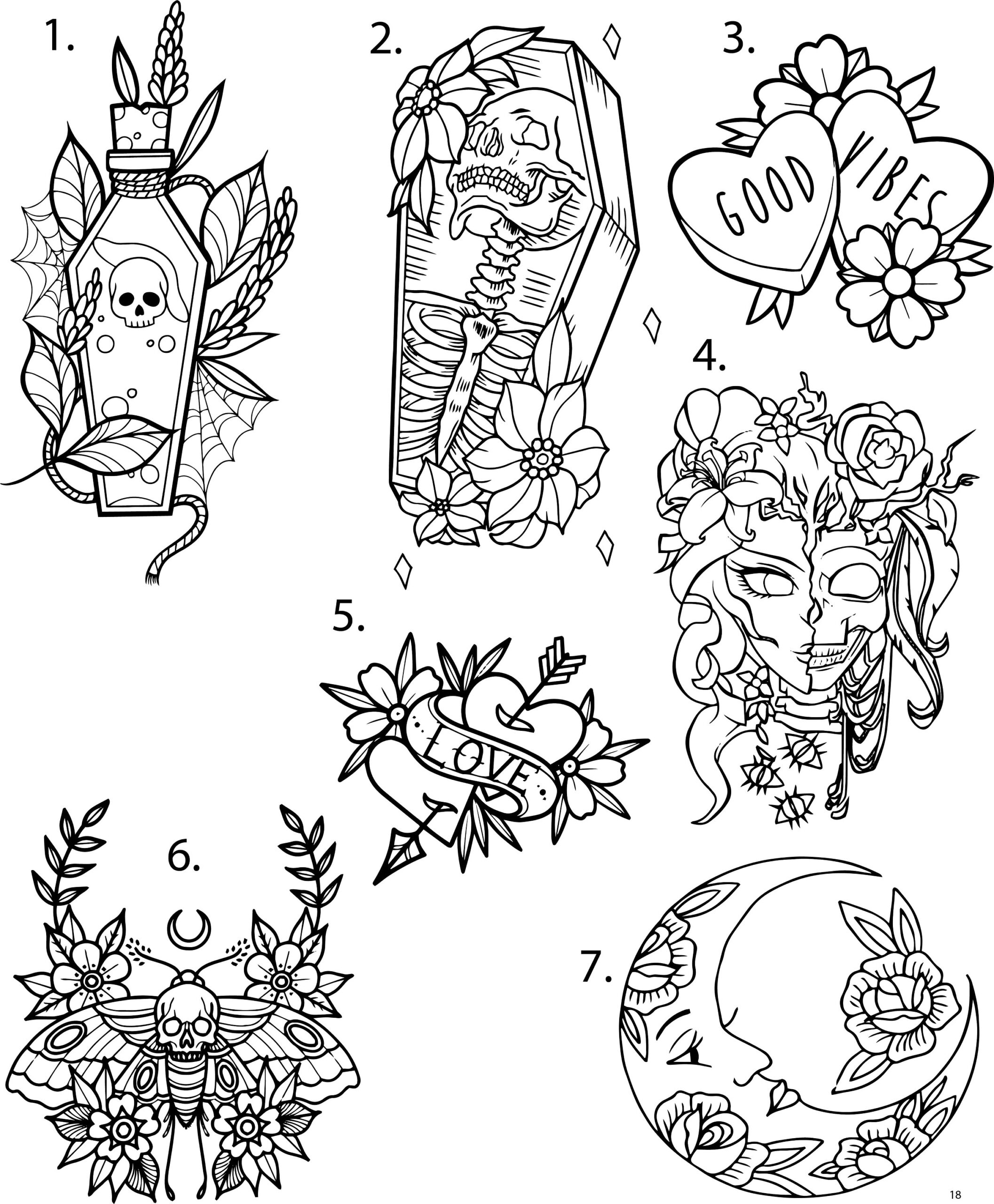 Pre cut Ready To Use Tattoo Stencils Set Of 4 Etsy Denmark