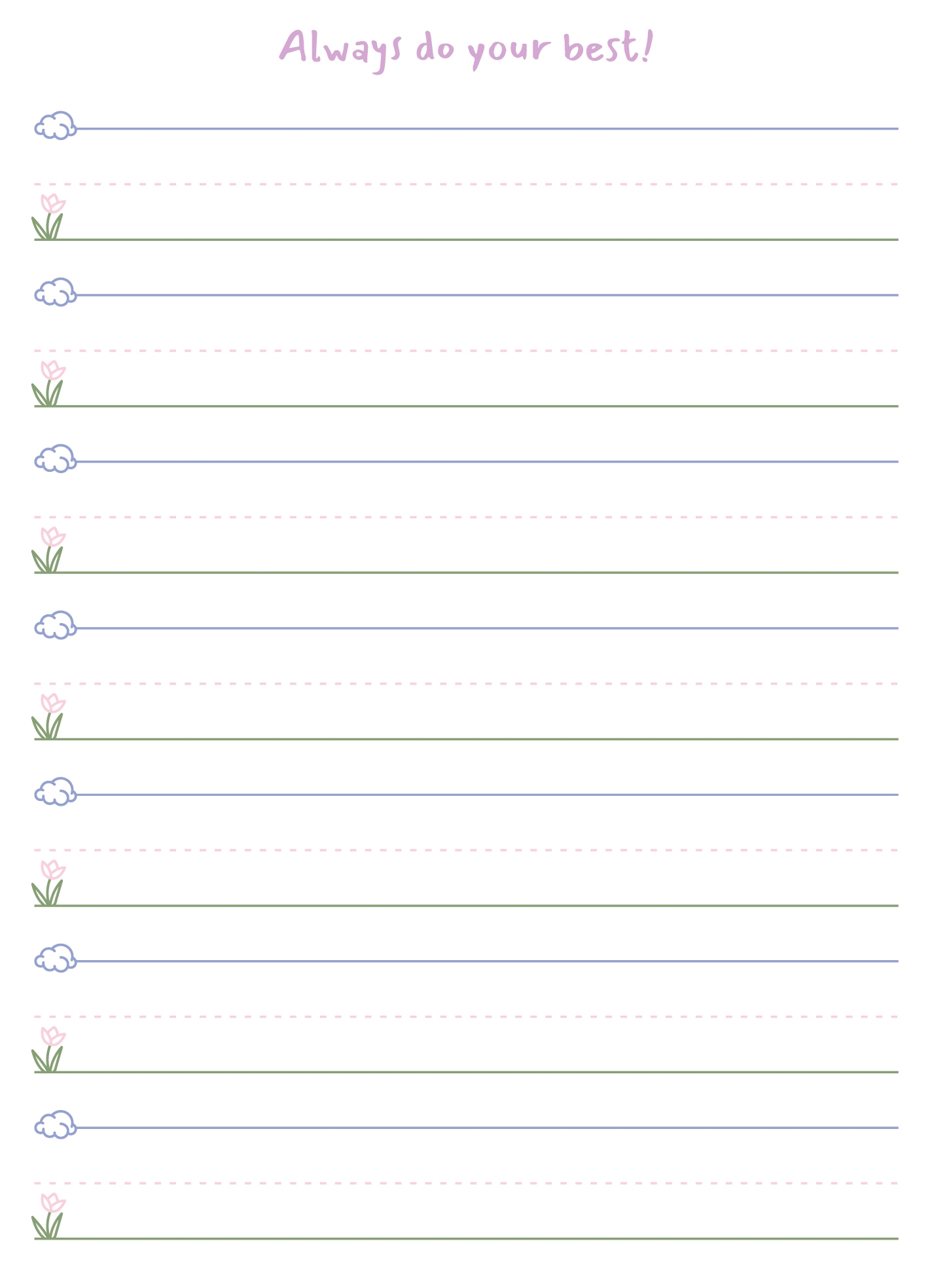 lined writing paper printable