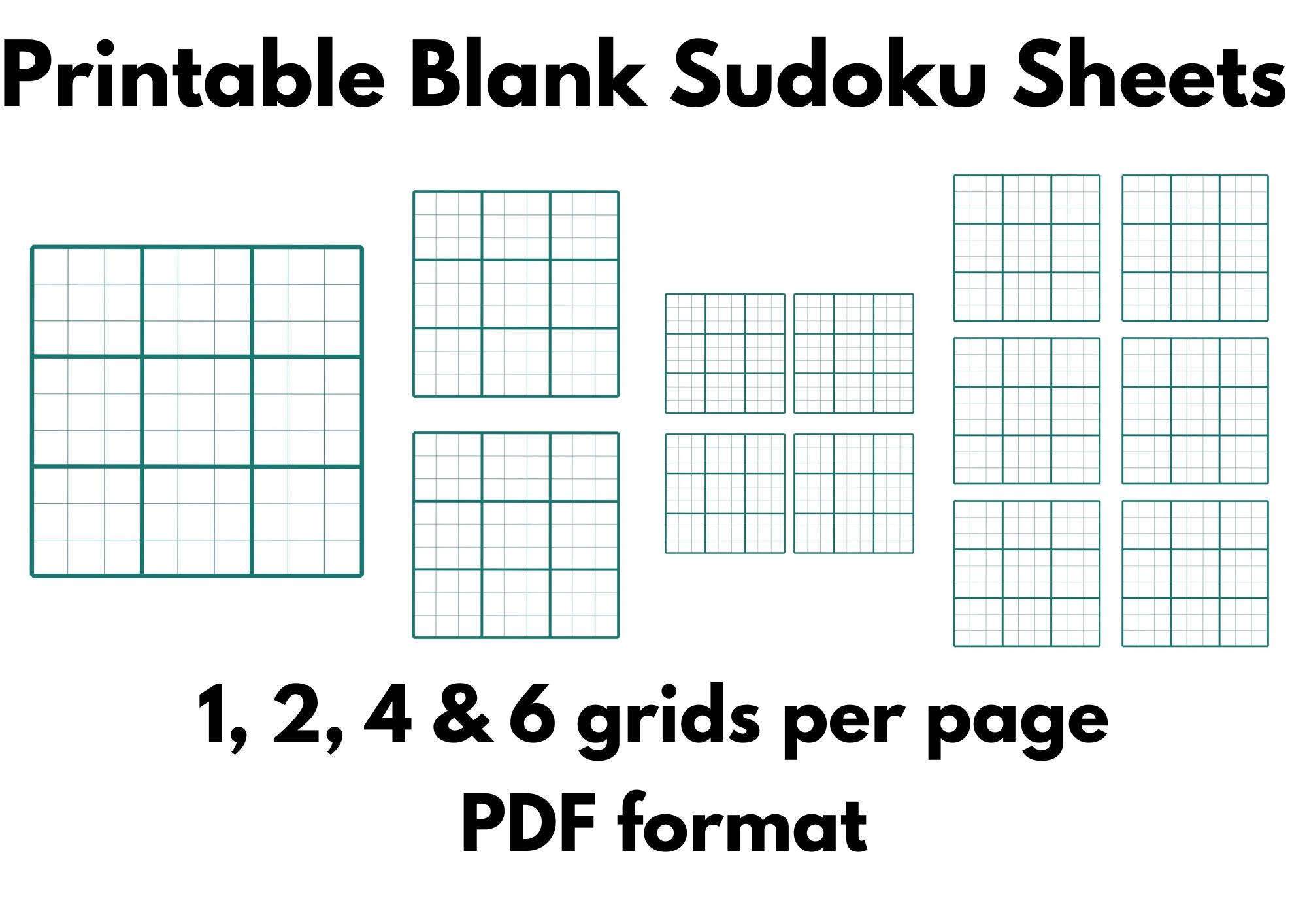 blank printable sudoku pages 6 grids