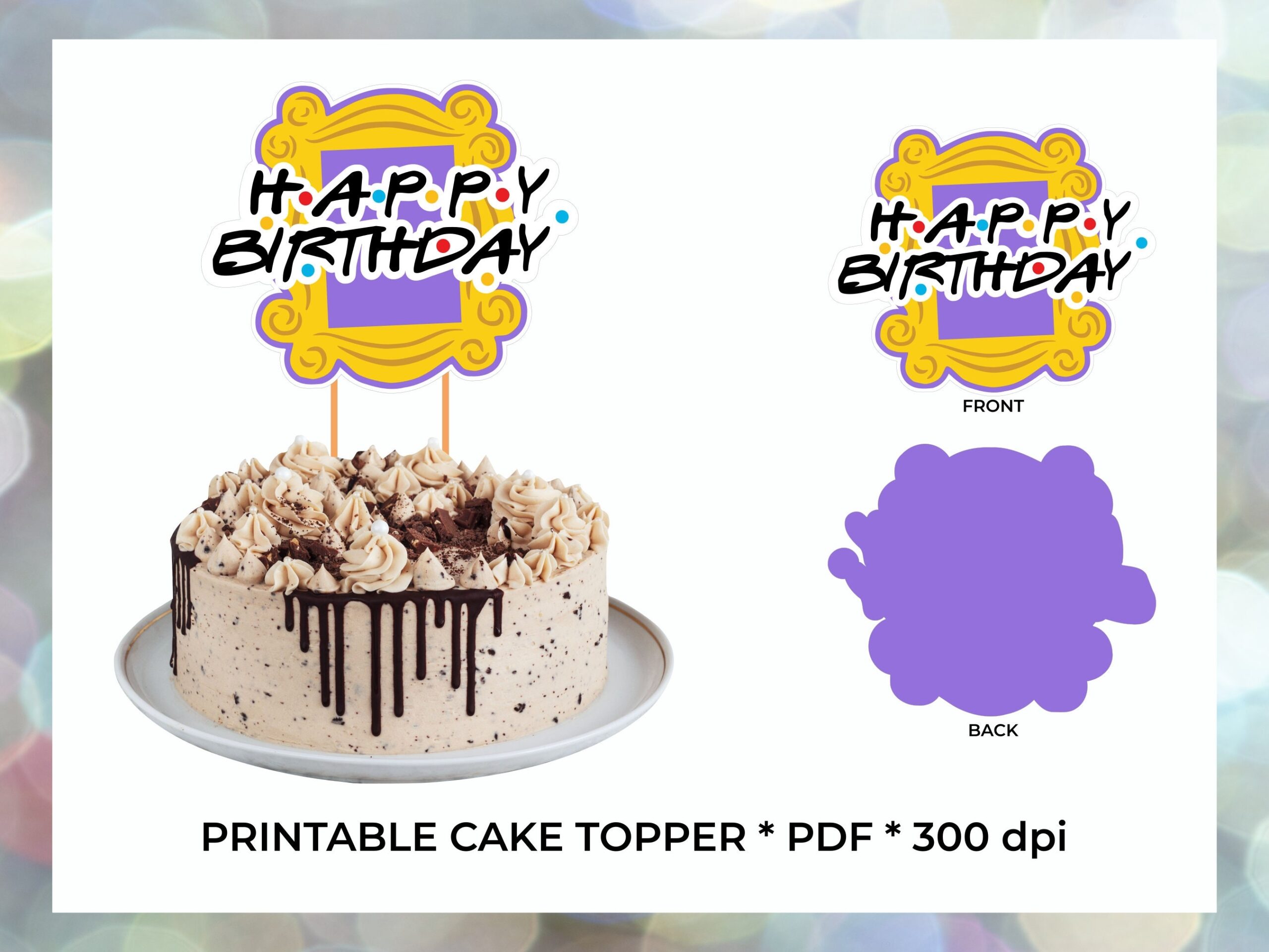 Printable Cake Topper Friends Party Decorations Friends Party Theme Friends Party Decor Friends Cake Topper Birthday Cake Topper Etsy