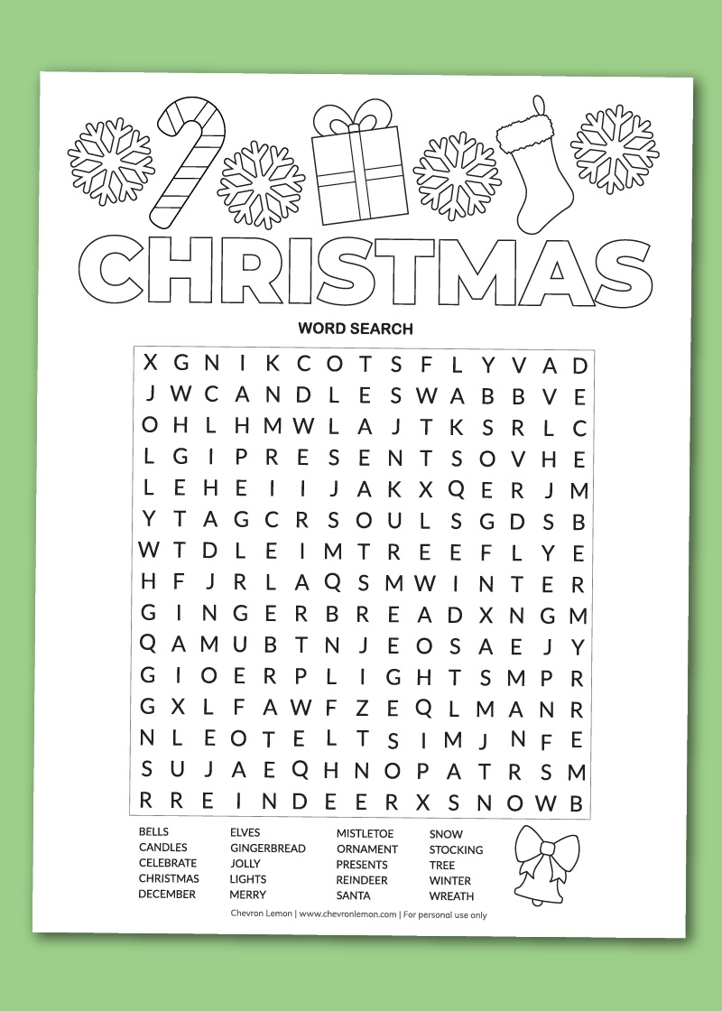 free printable christmas word searches