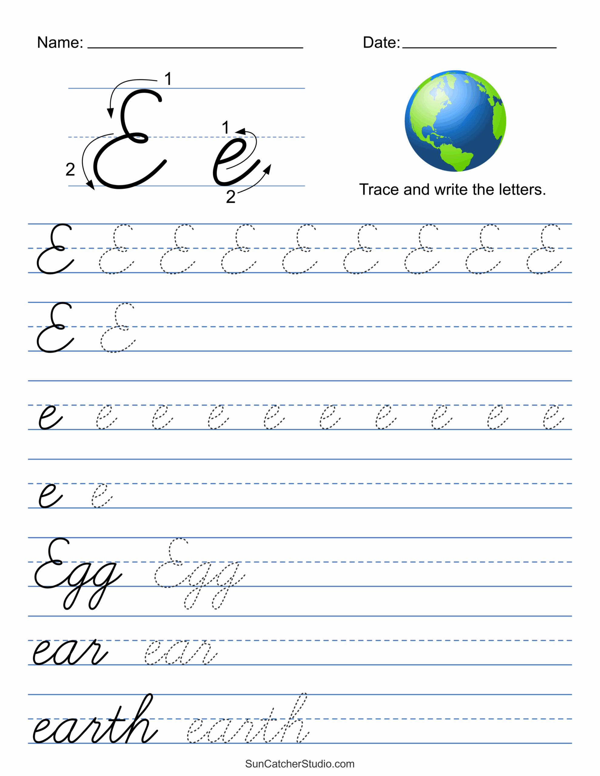 Printable Cursive Handwriting Worksheets Practice Letters Free Printables Monograms Design Tools Patterns DIY Projects