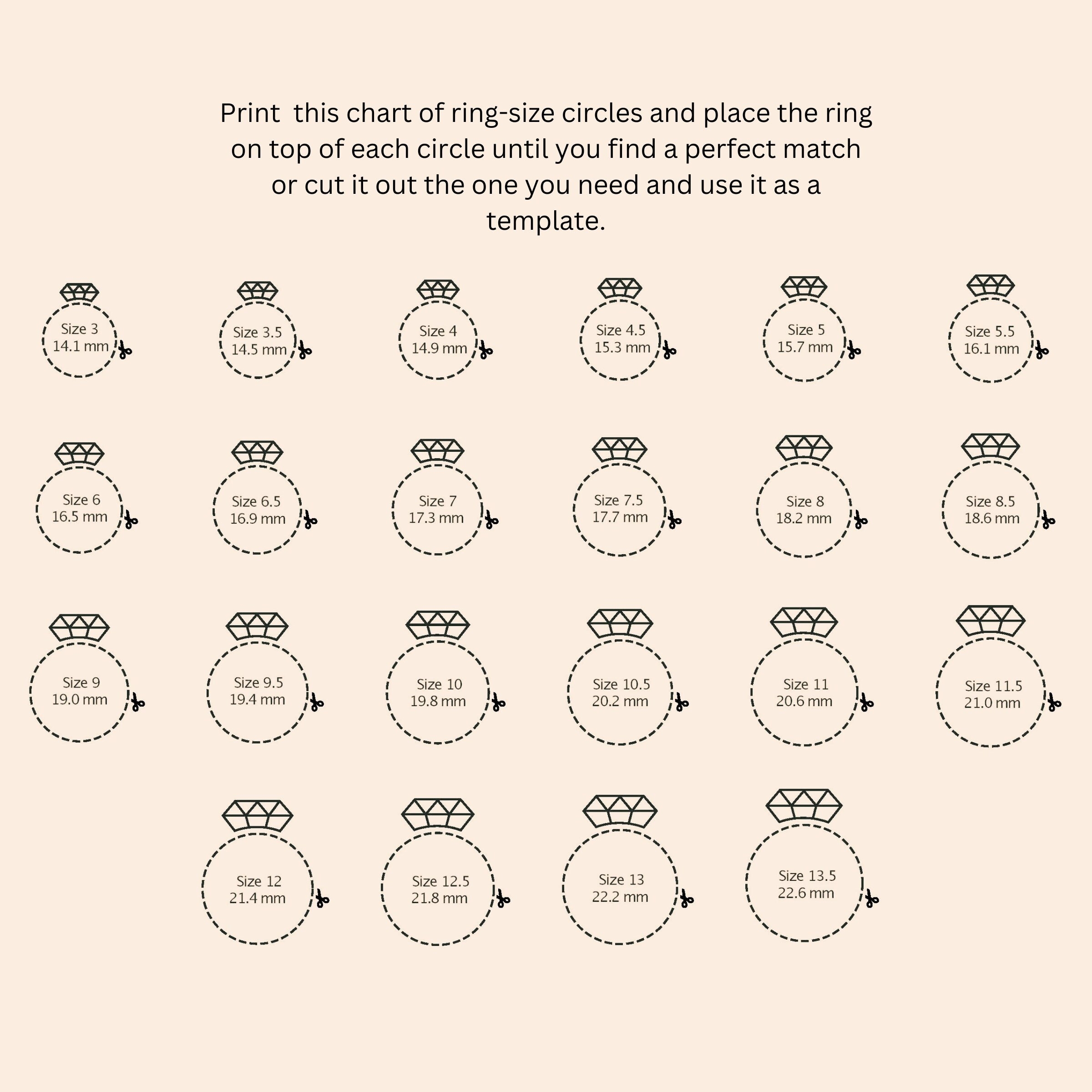 ring size printable
