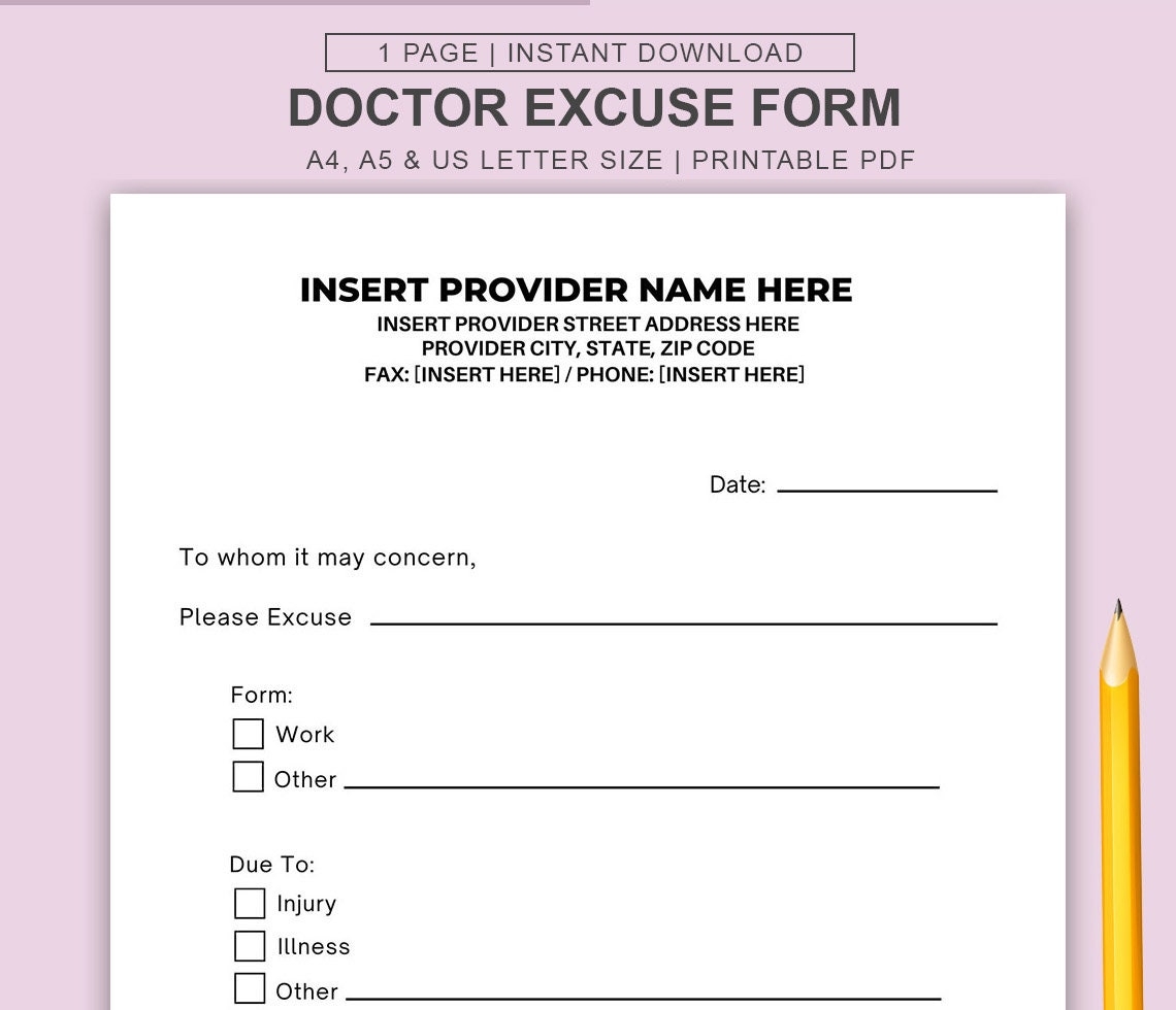 printable doctors note