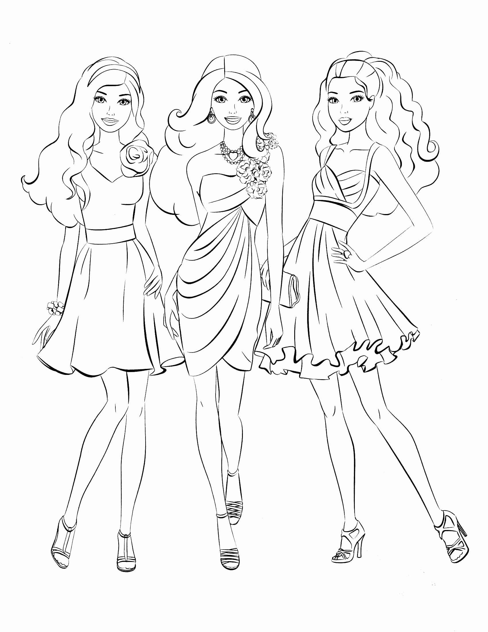 Printable Easy Barbie Coloring Pages Barbie Printable Cheap