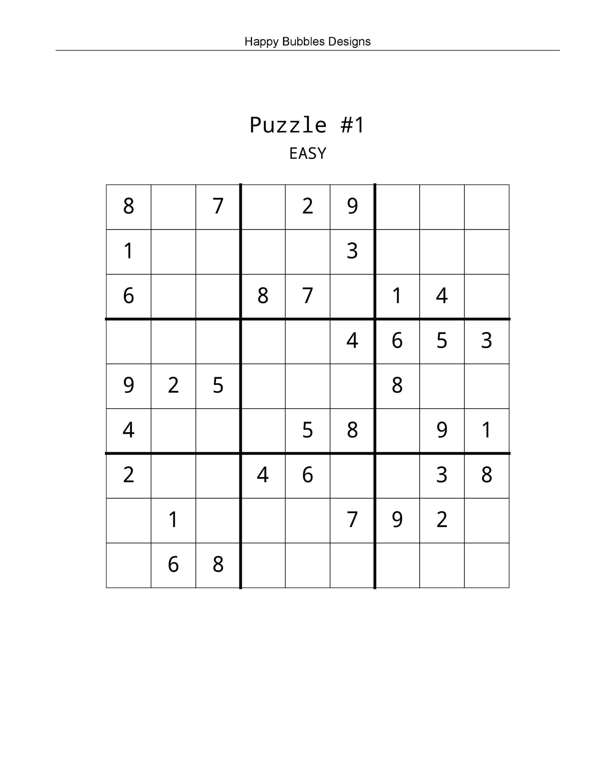 printable easy sudoku sheets