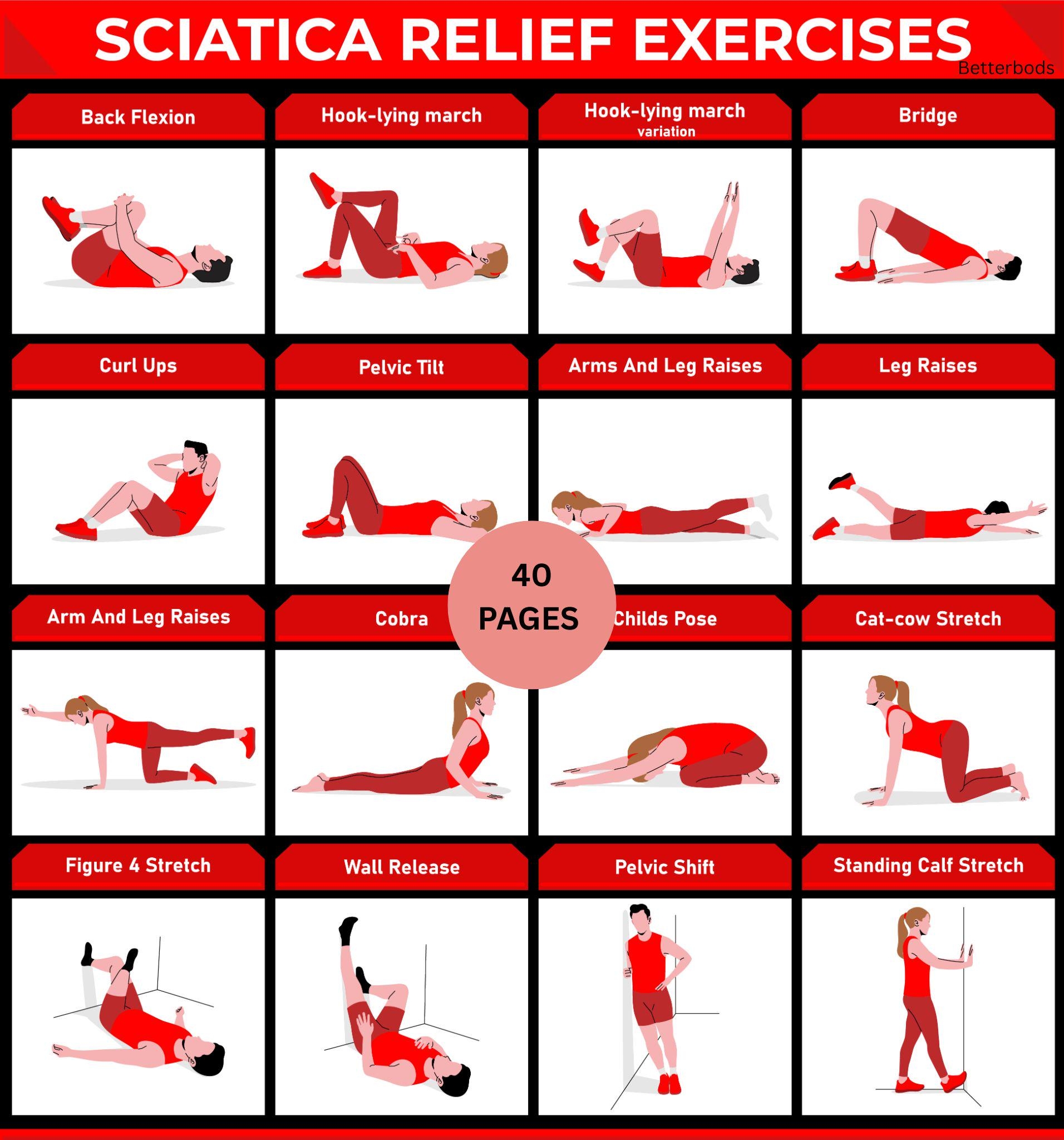Printable Exercises For Sciatica Sciatica Pain Relief Exercises