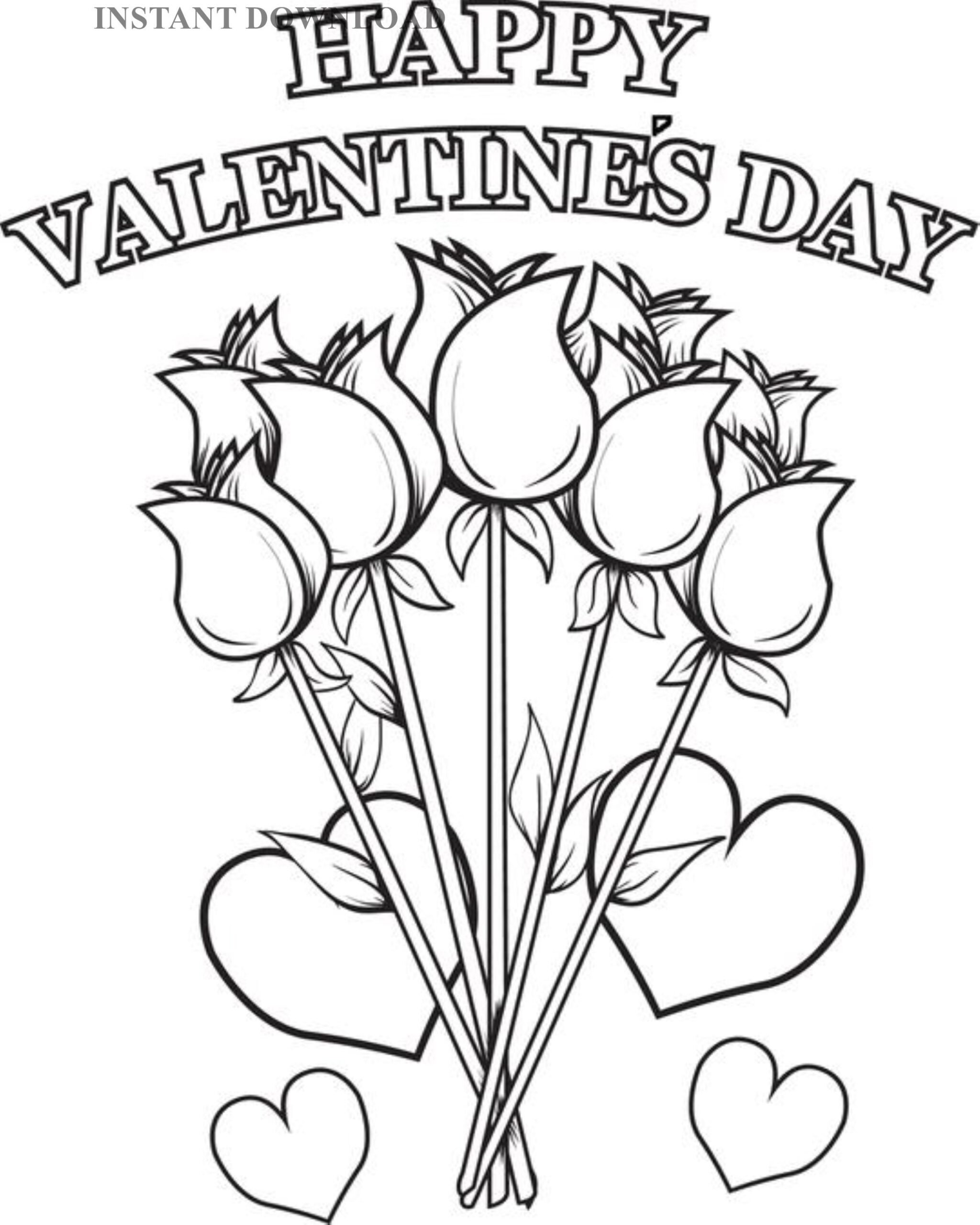 Printable Hearts And Flowers Valentine Coloring Sheet instant Download digital File 8 X 10 Printable Valentine adult Coloring Download Etsy Printable Hearts And Flowers Valentine Coloring Sheet instant Download digital File 8 X 10 Printable Valentine adult Coloring Download Etsy