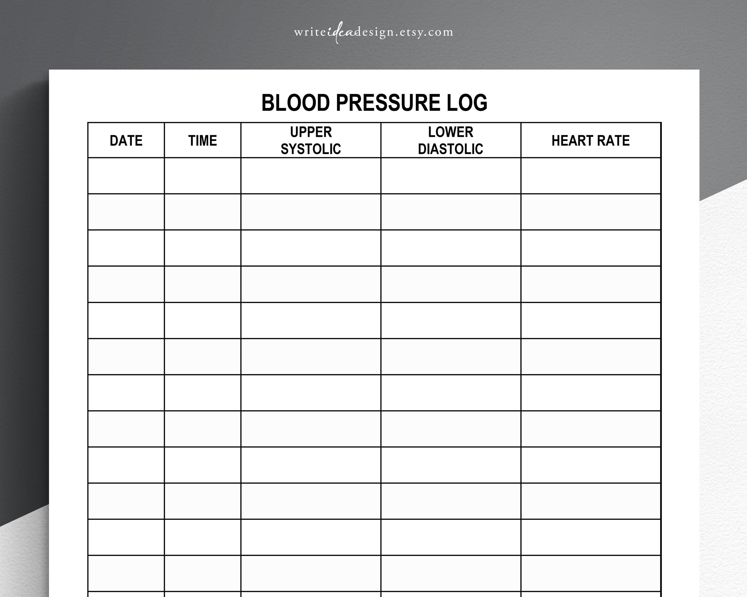 blood pressure log free printable