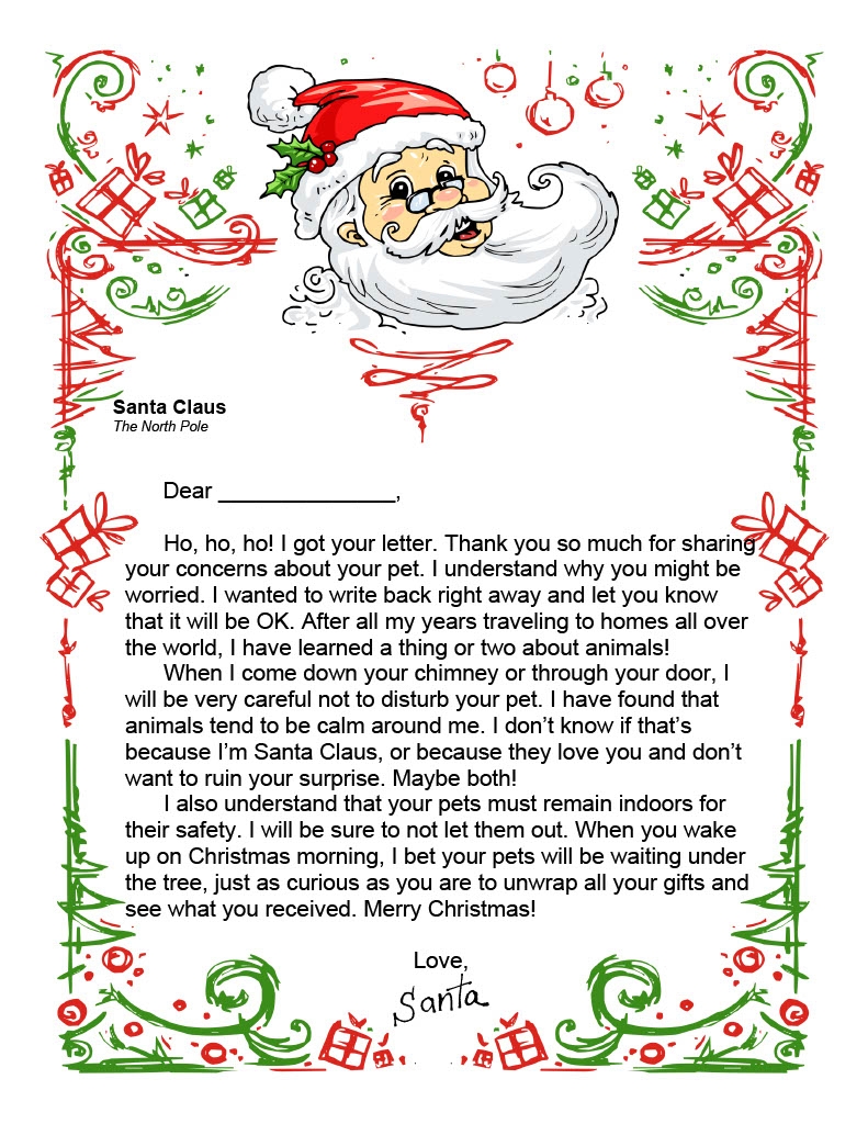 letter from santa claus printable