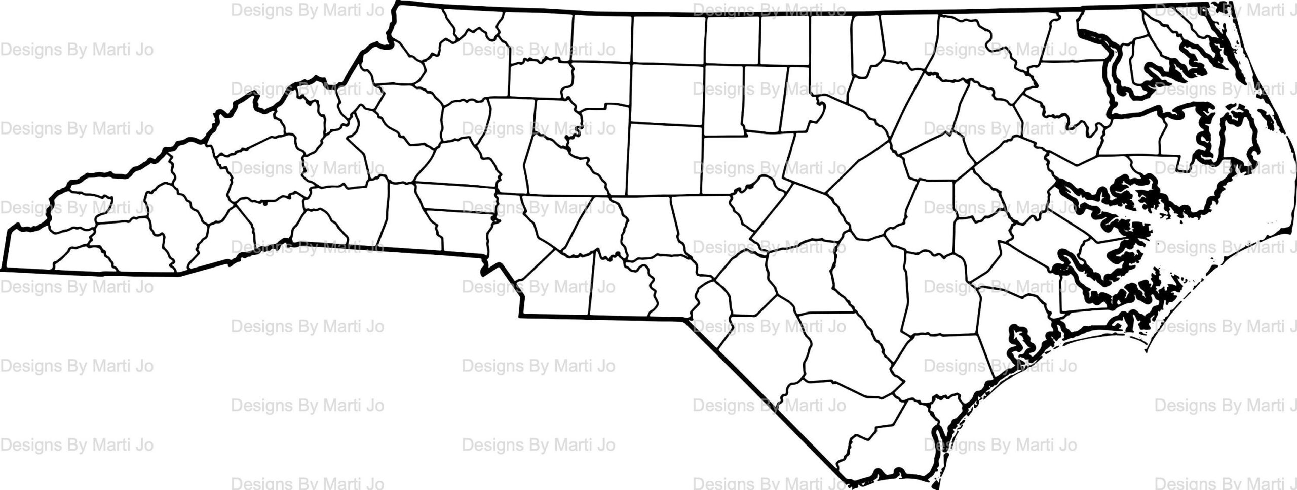 Printable North Carolina Map Printable NC County Map Digital Download PDF MAP33 Etsy Israel
