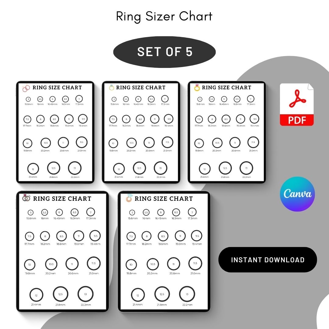 printable ring size chart