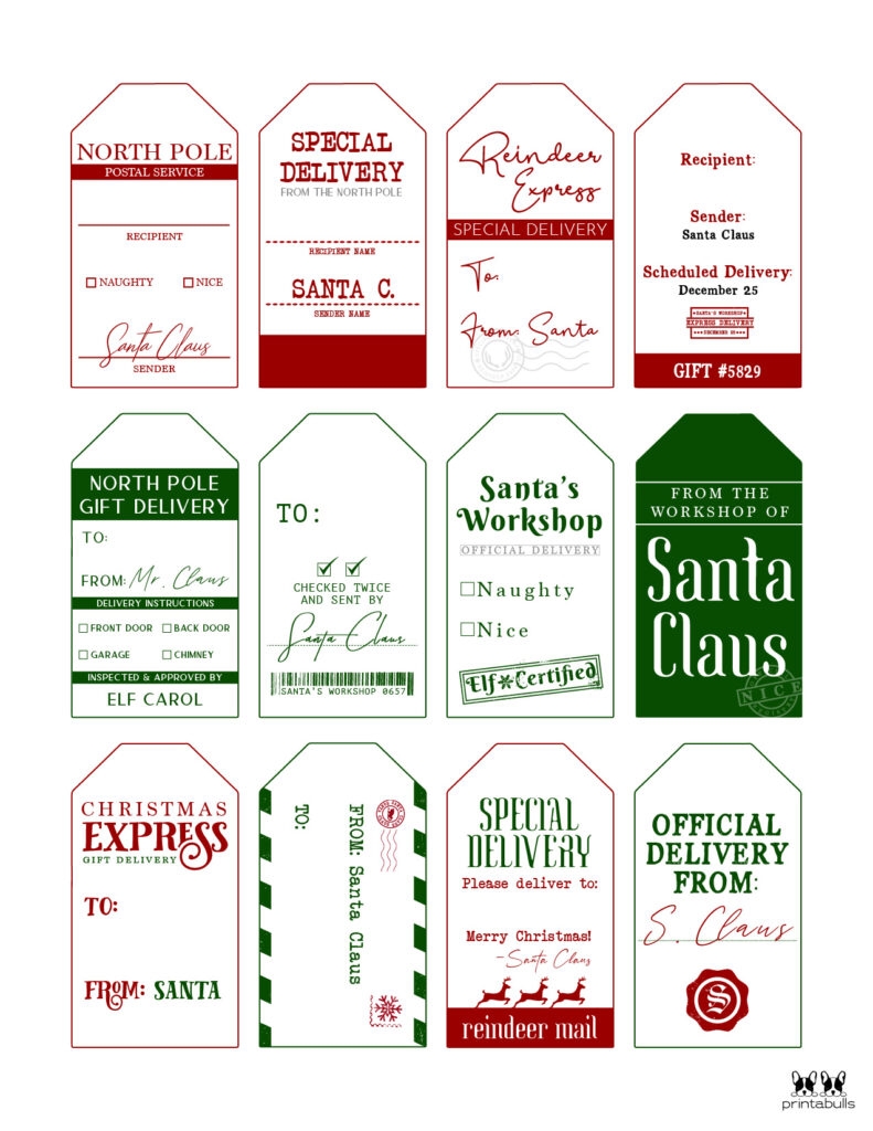 printable santa tags