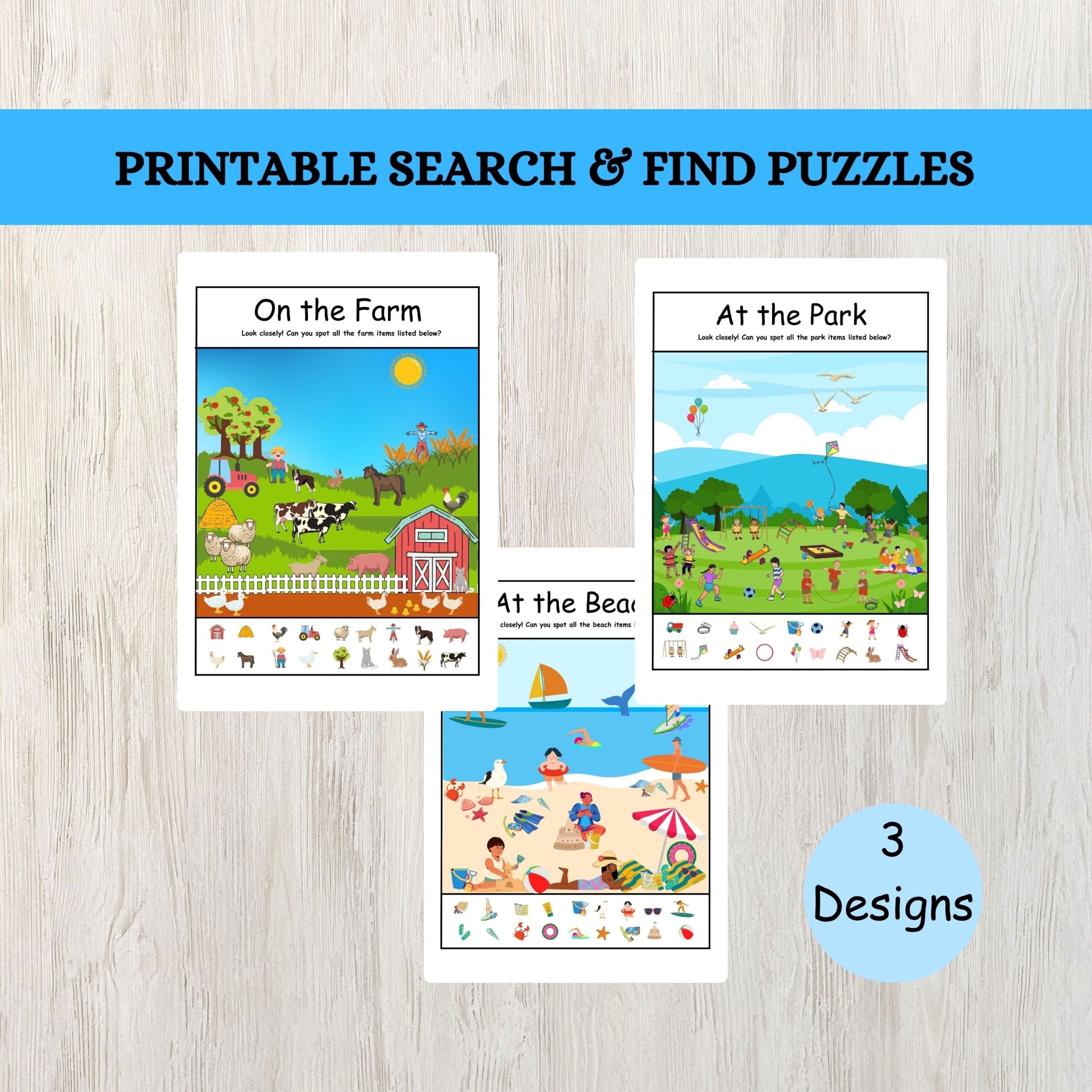 Printable Search And Find Seek And Find Hidden Picture Games For Kids I Spy Games Perfect For Parents And Teachers Instant Download Etsy