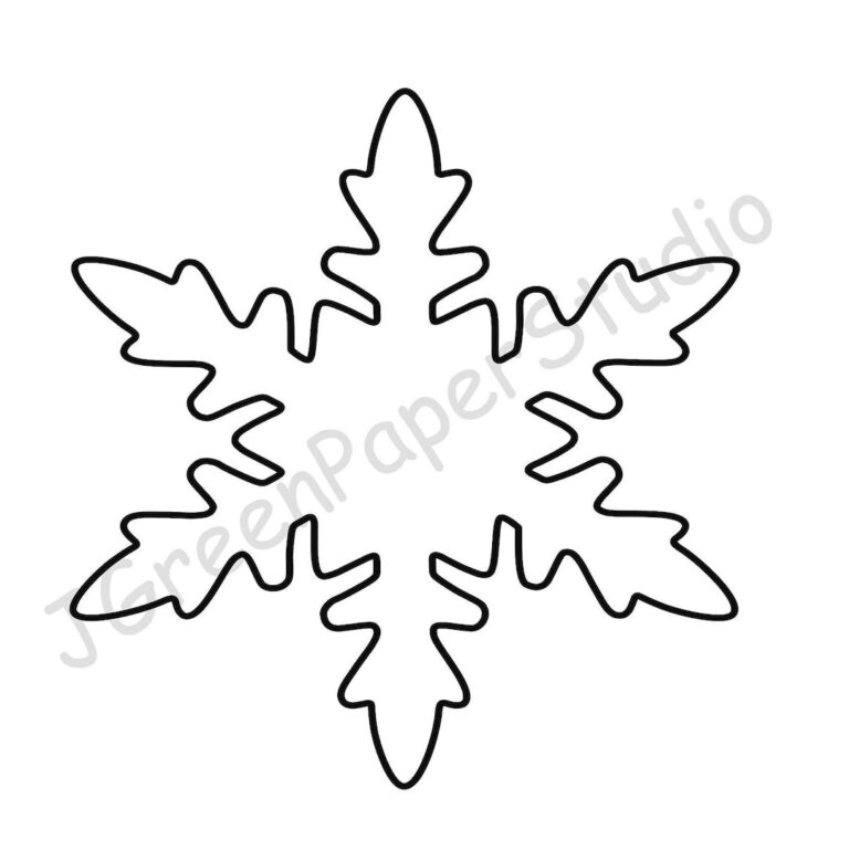 Printable Snowflake Line Art Template PDF Digital Download Christmas Winter Snow Coloring Page Stencil Bulletin Board Paper Decor Kids Craft Etsy