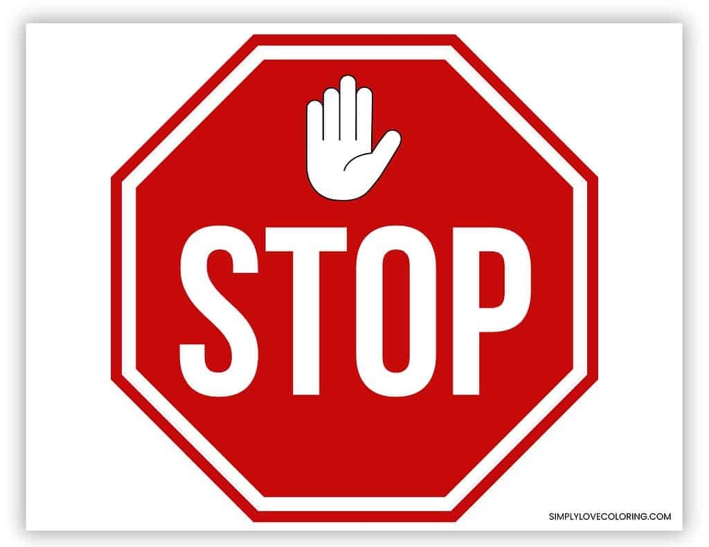 Printable Stop Sign Free PDF Download Simply Love Coloring