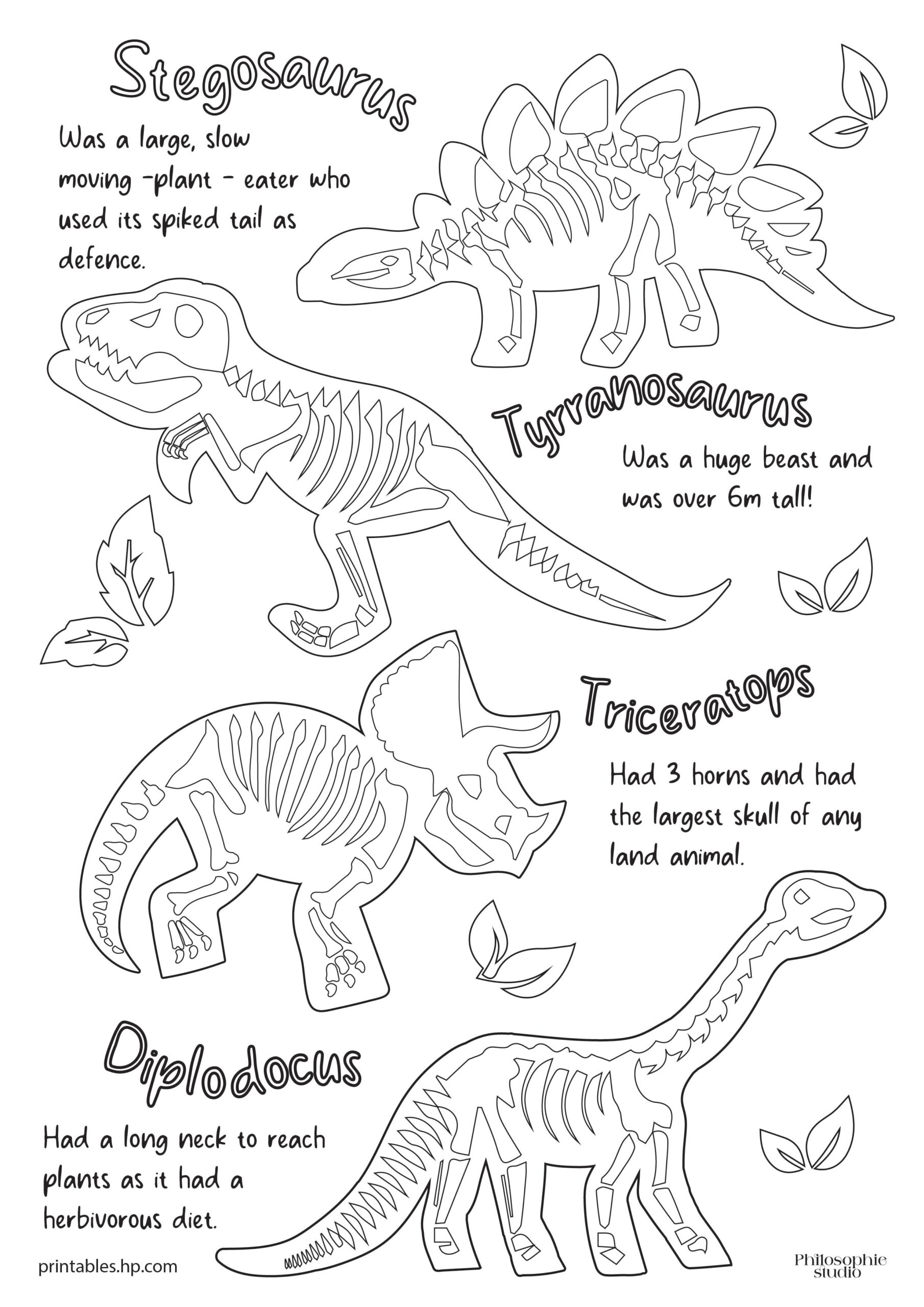dinosaur printable coloring
