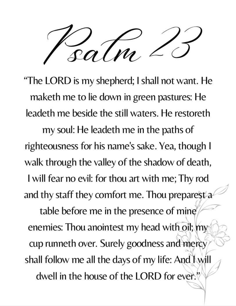 PSALMS 23 KJV Printable 8 5 X 11 A4 Size Etsy