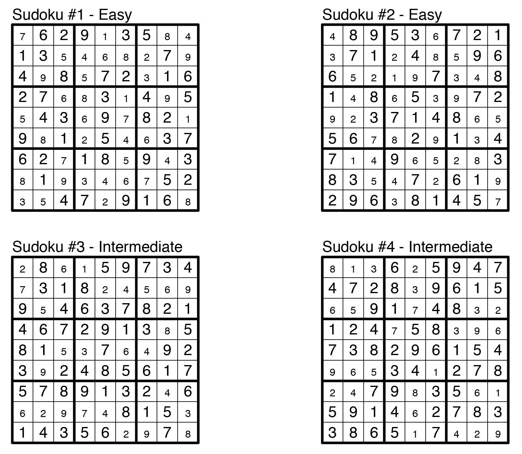 printable sudoku with answers