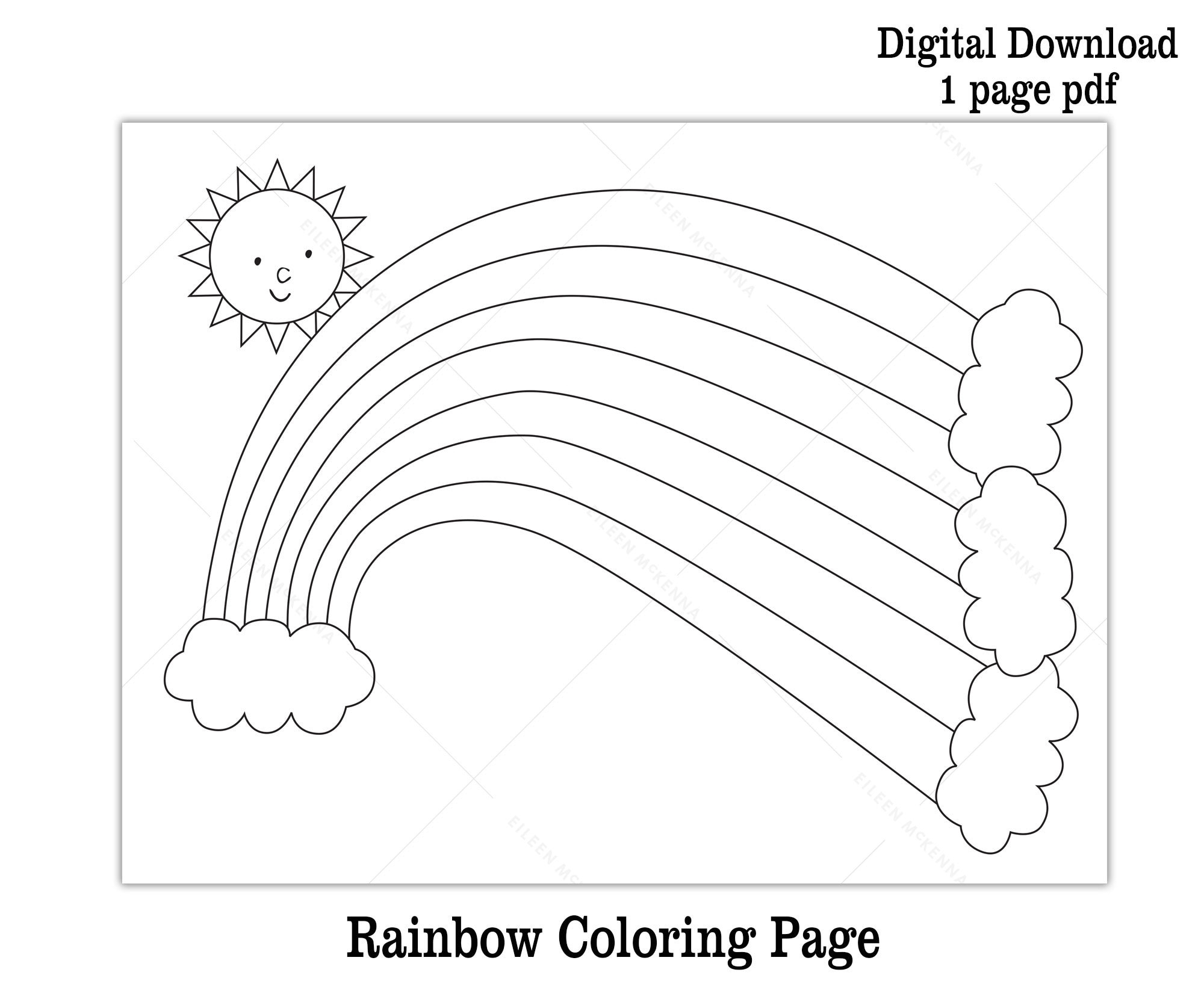 rainbow coloring pages printable