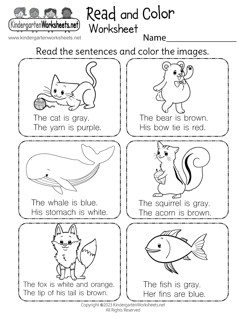 free printable worksheets kindergarten