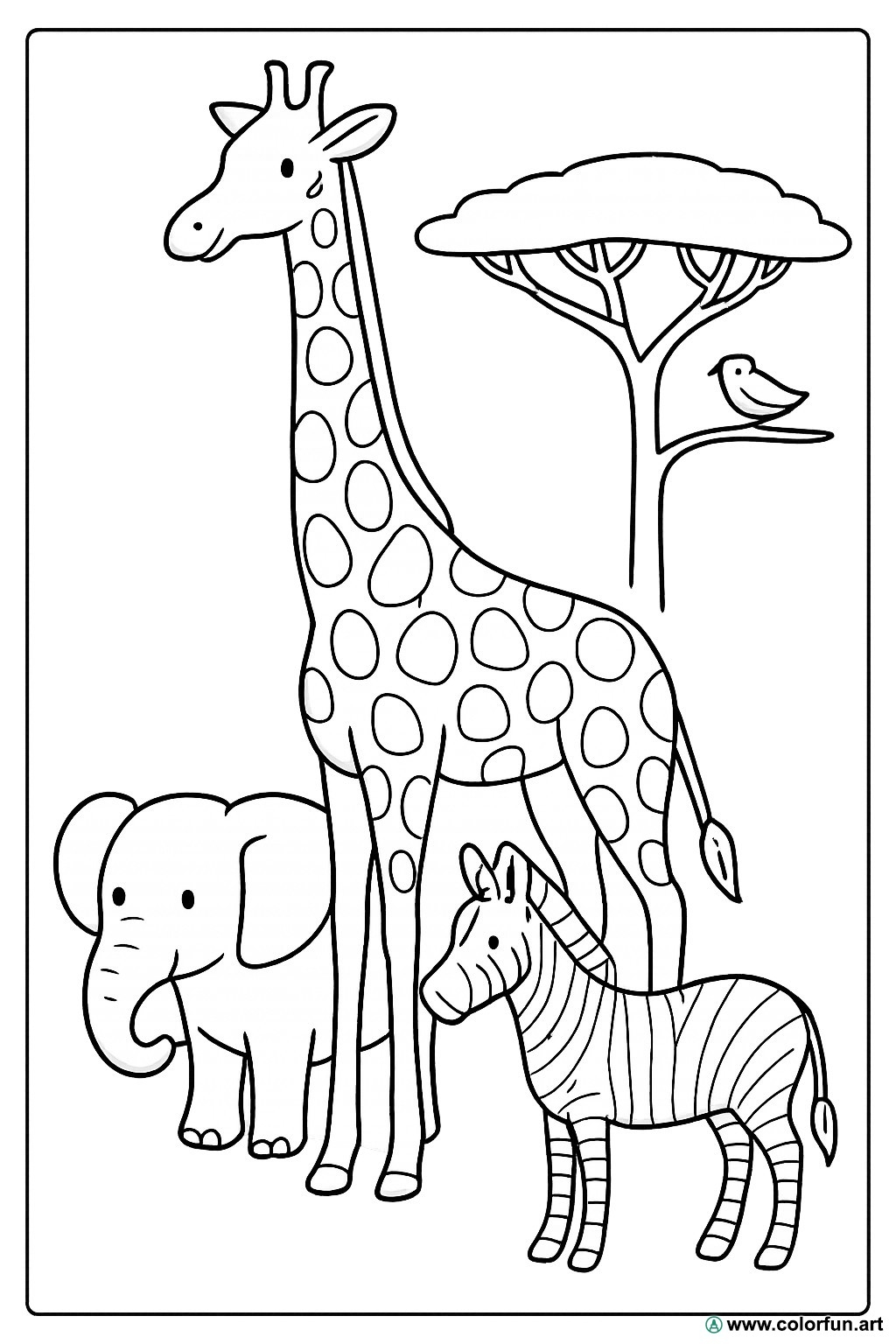 Realistic Savanna Animals Coloring Page Download Or Print For Free