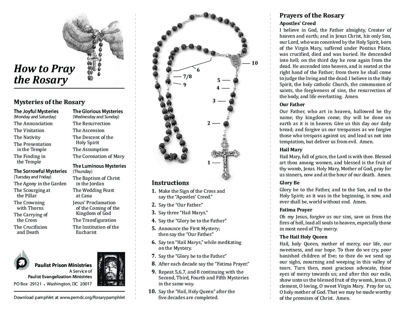 printable how to pray the rosary